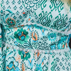 Women’s Boho Floral Print V Neck Lantern Sleeve Maxi Dress M-33082