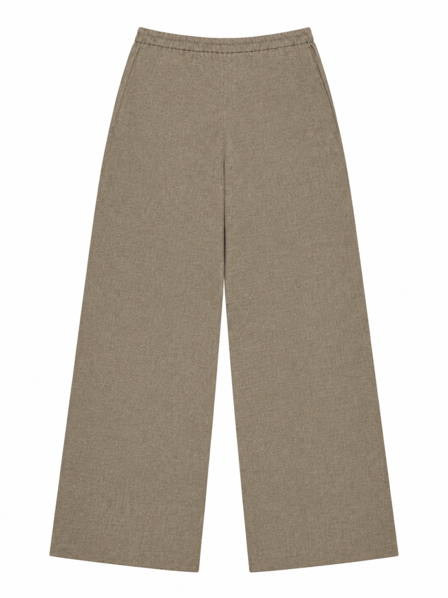 Women High‑Waist Linen Wide‑Leg Pants C-42756