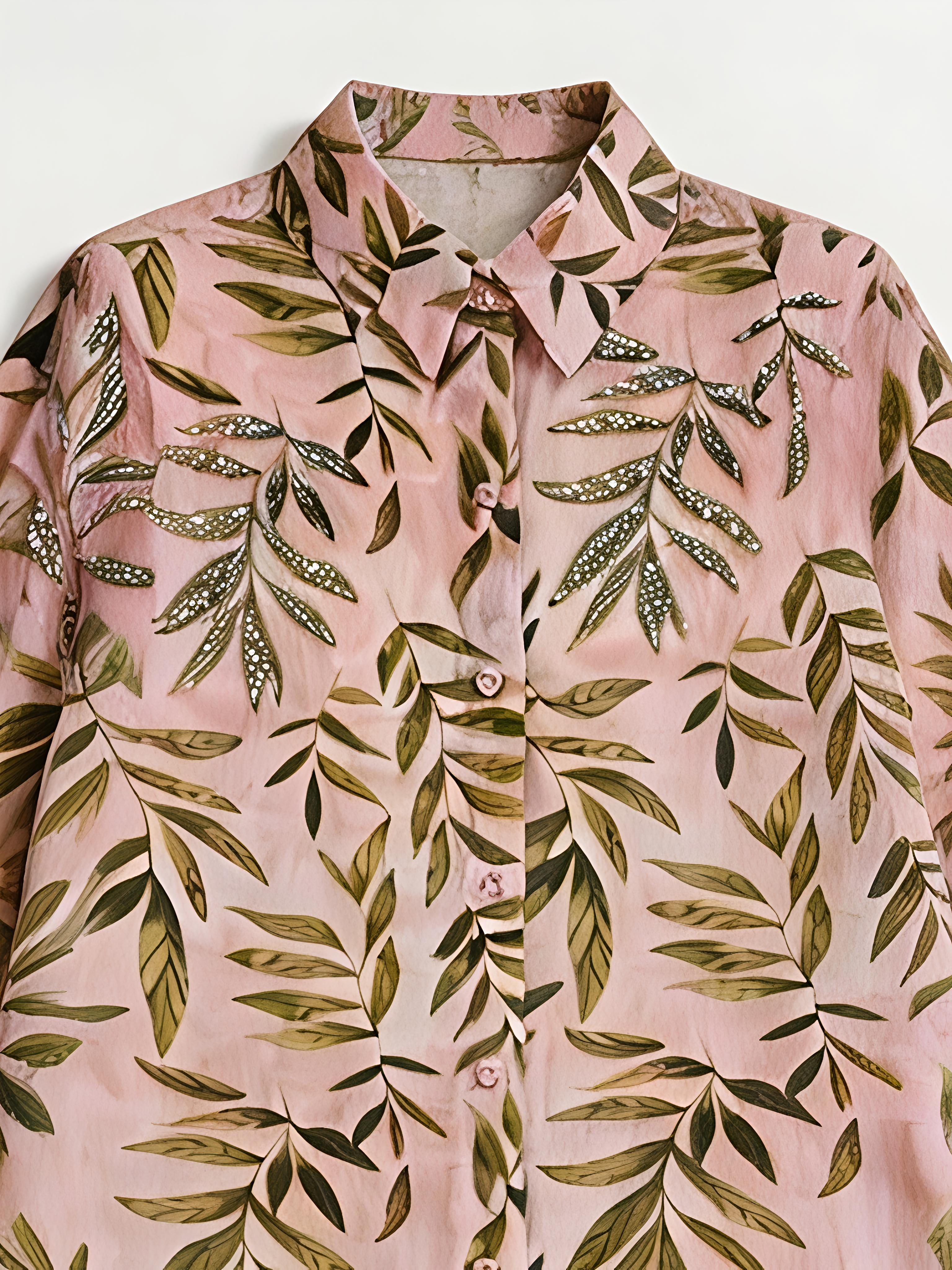 Trendy Boho Leaf Print Two Piece Co-ord Set - Elegant Resort Wear for Women AN-030921