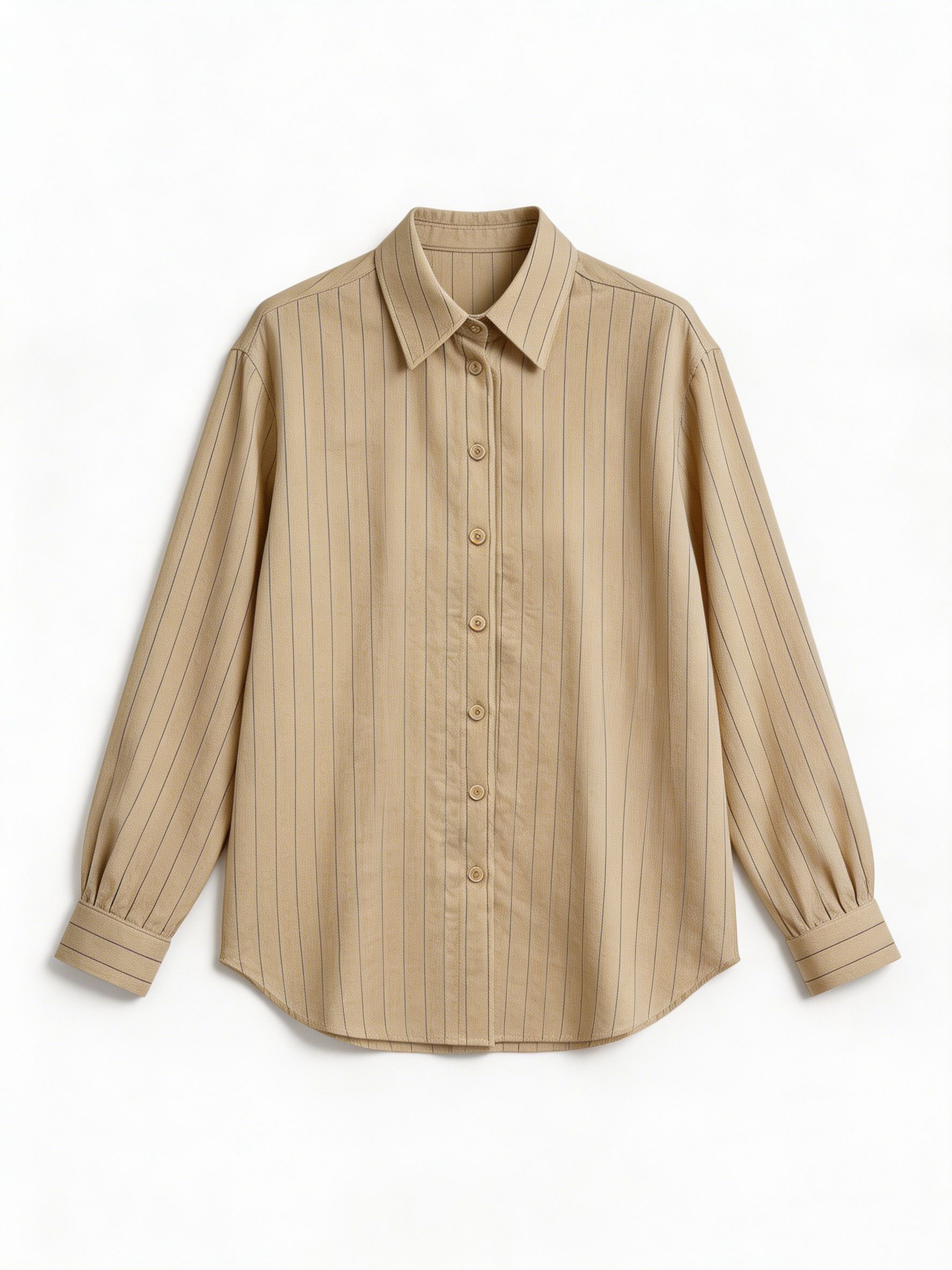 Trending Striped Linen-Blend Two-Piece Set for Women - Office Wear A-43189+A-43190