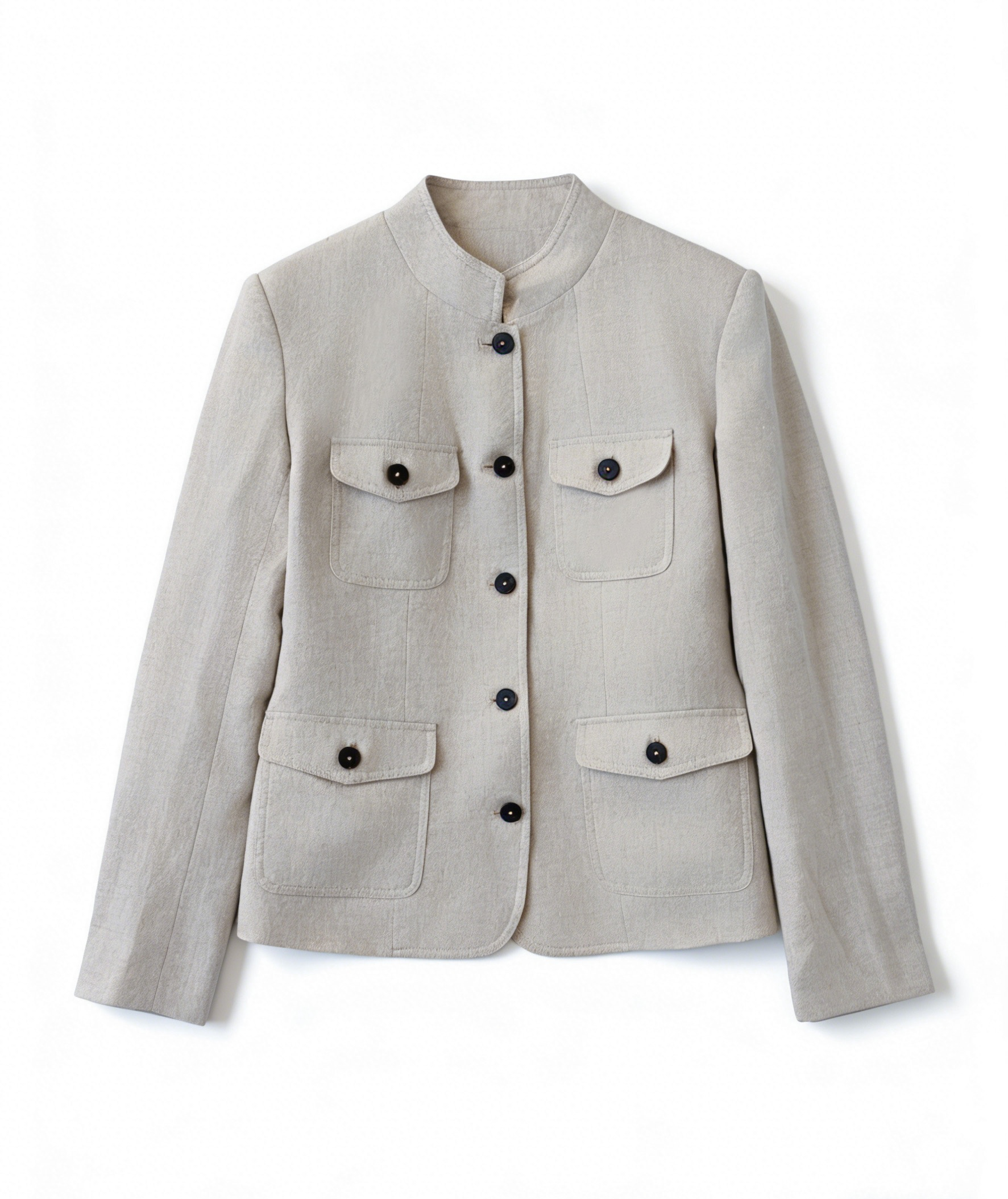 Premium Linen Mandarin Collar Co-ord Set W-41368+W-41367