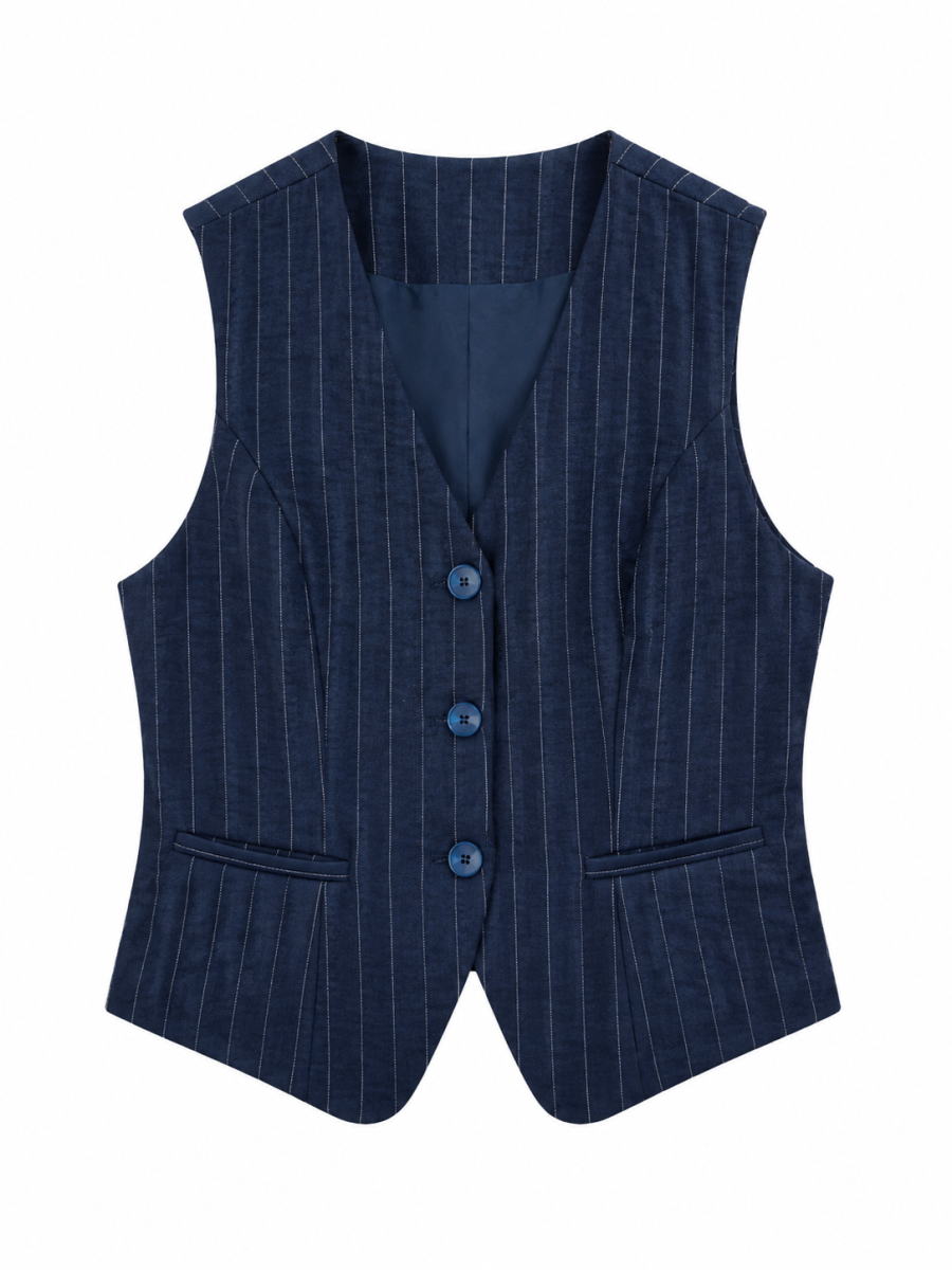 Vintage Pinstripe Suit Vest C-43627