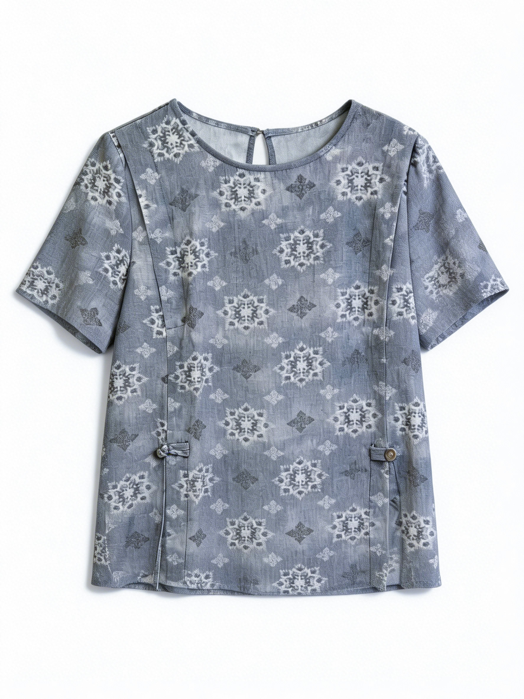 Trending Linen-Blend Jacquard Blouse for Women AN-750006