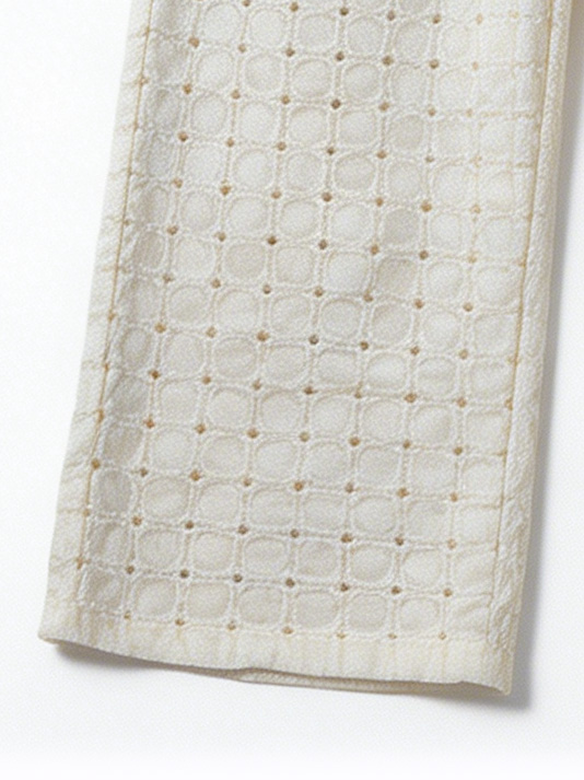 Women's Beige Embroidered Ruffle Sleeveless Top & Wide Leg Pants Set  W-40527+W-40528