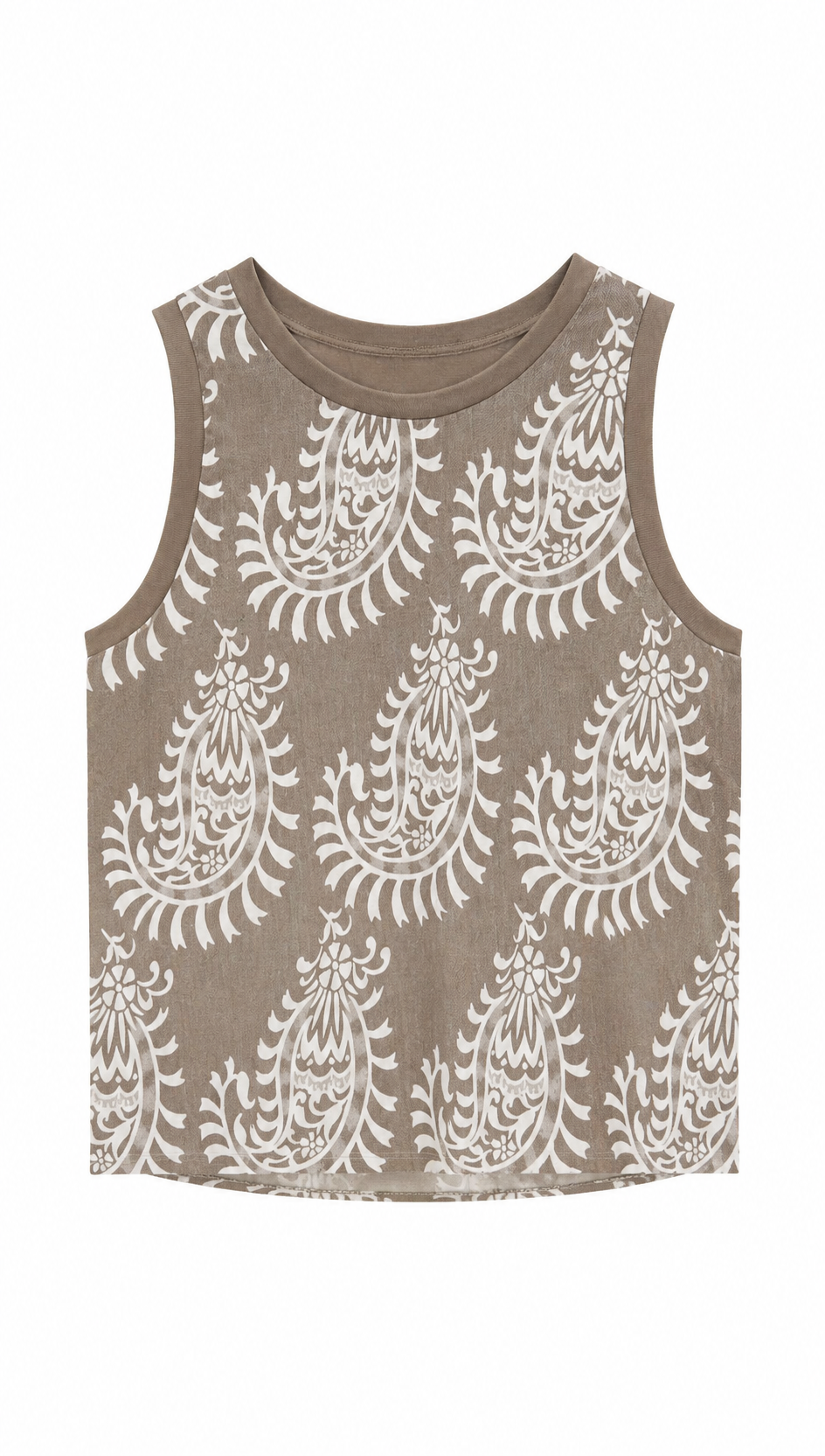 Sleeveless Paisley Print Tank Top, Casual Summer Blouse AN-620075