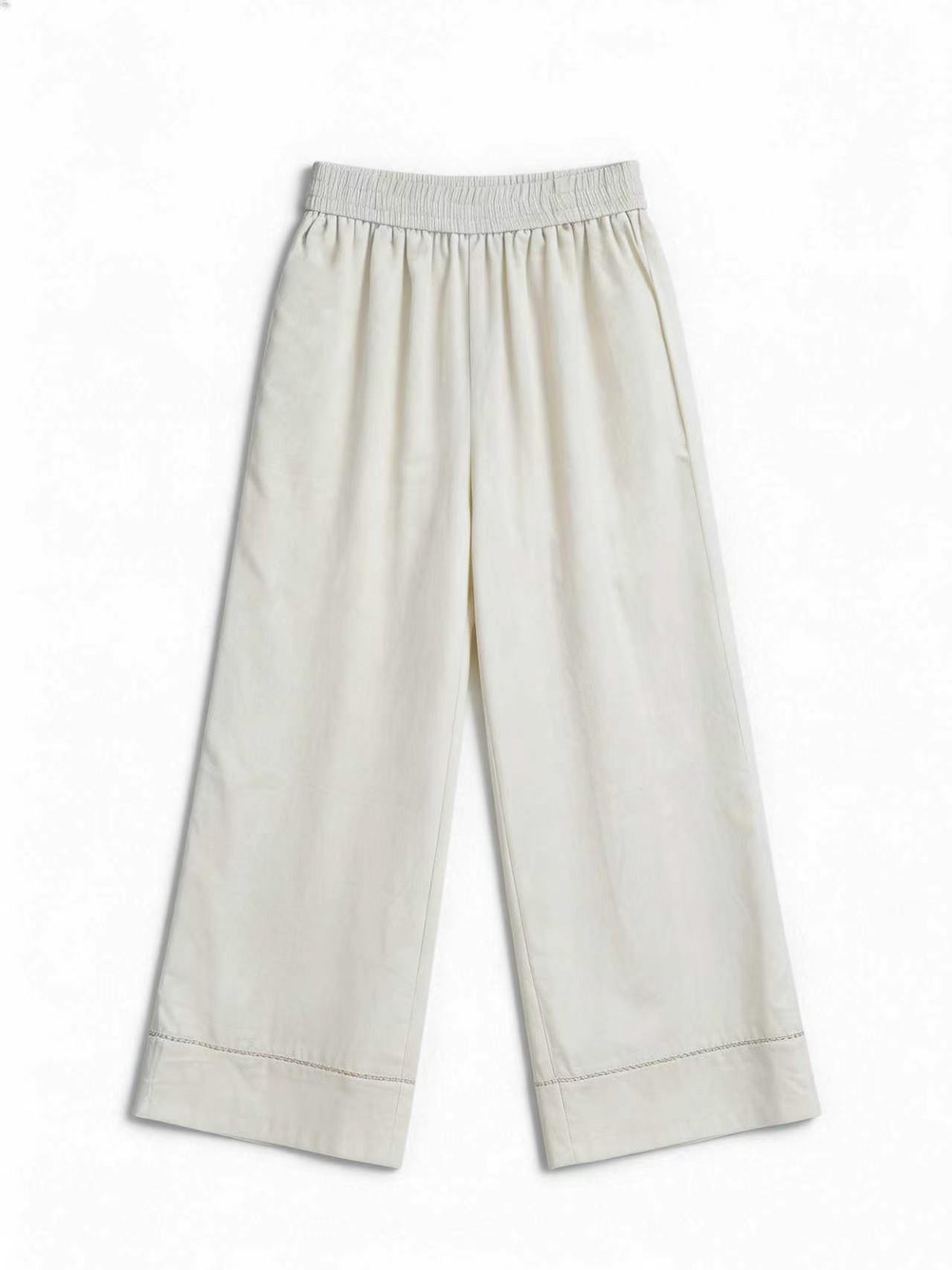 Linen-Blend Embroidered Two-Piece Set AN-750014