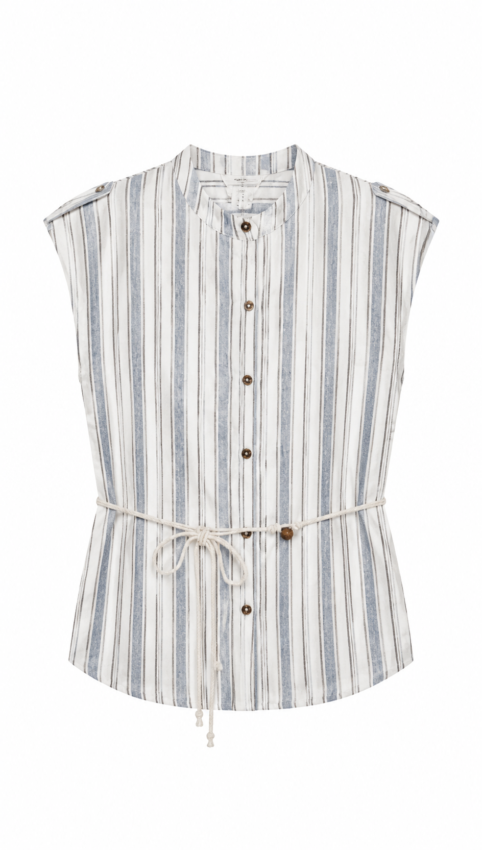 Casual Sleeveless Tie-Front Shirt A-42147