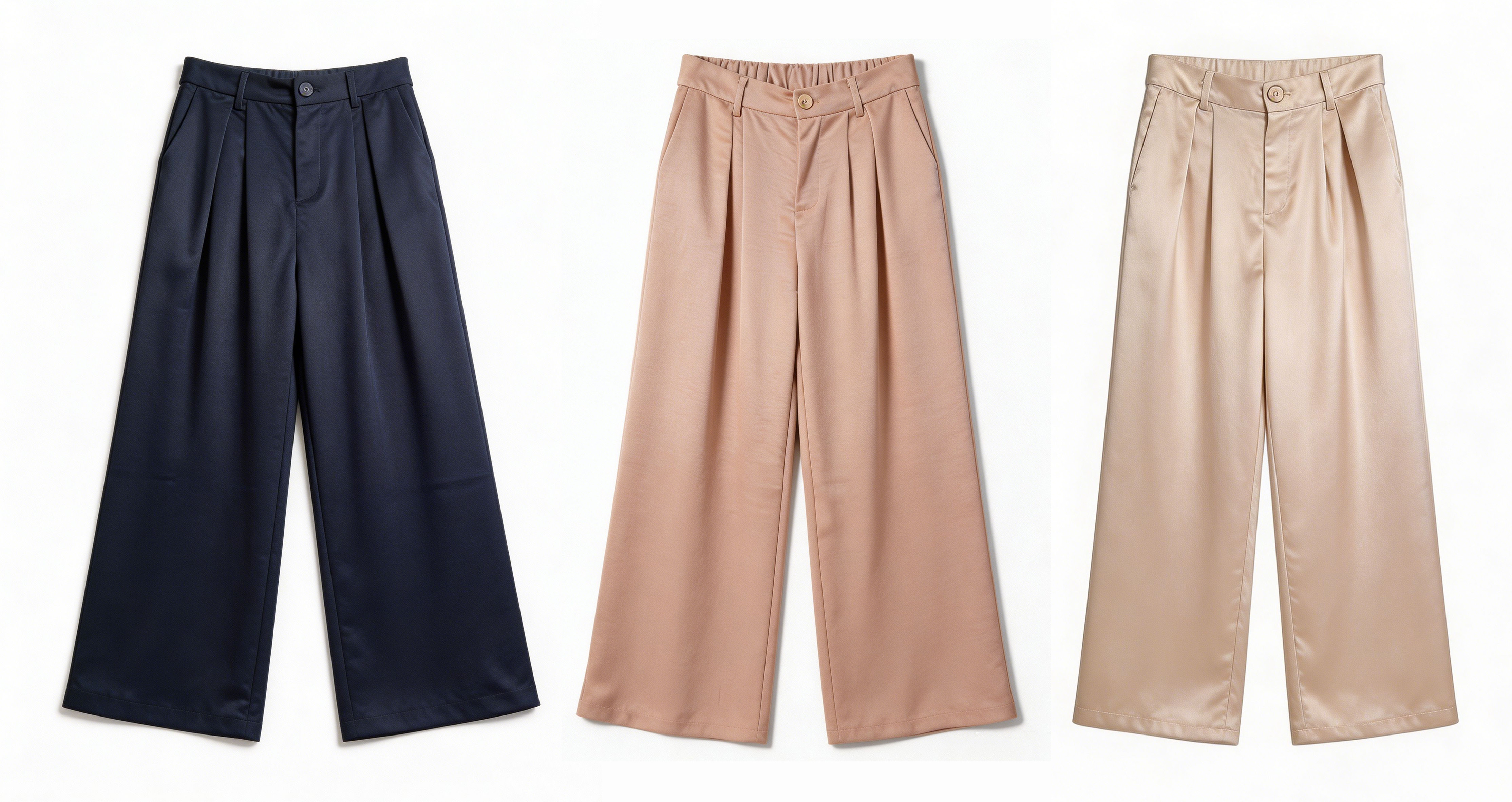 Women's Satin Wide-Leg Trousers AN-620017