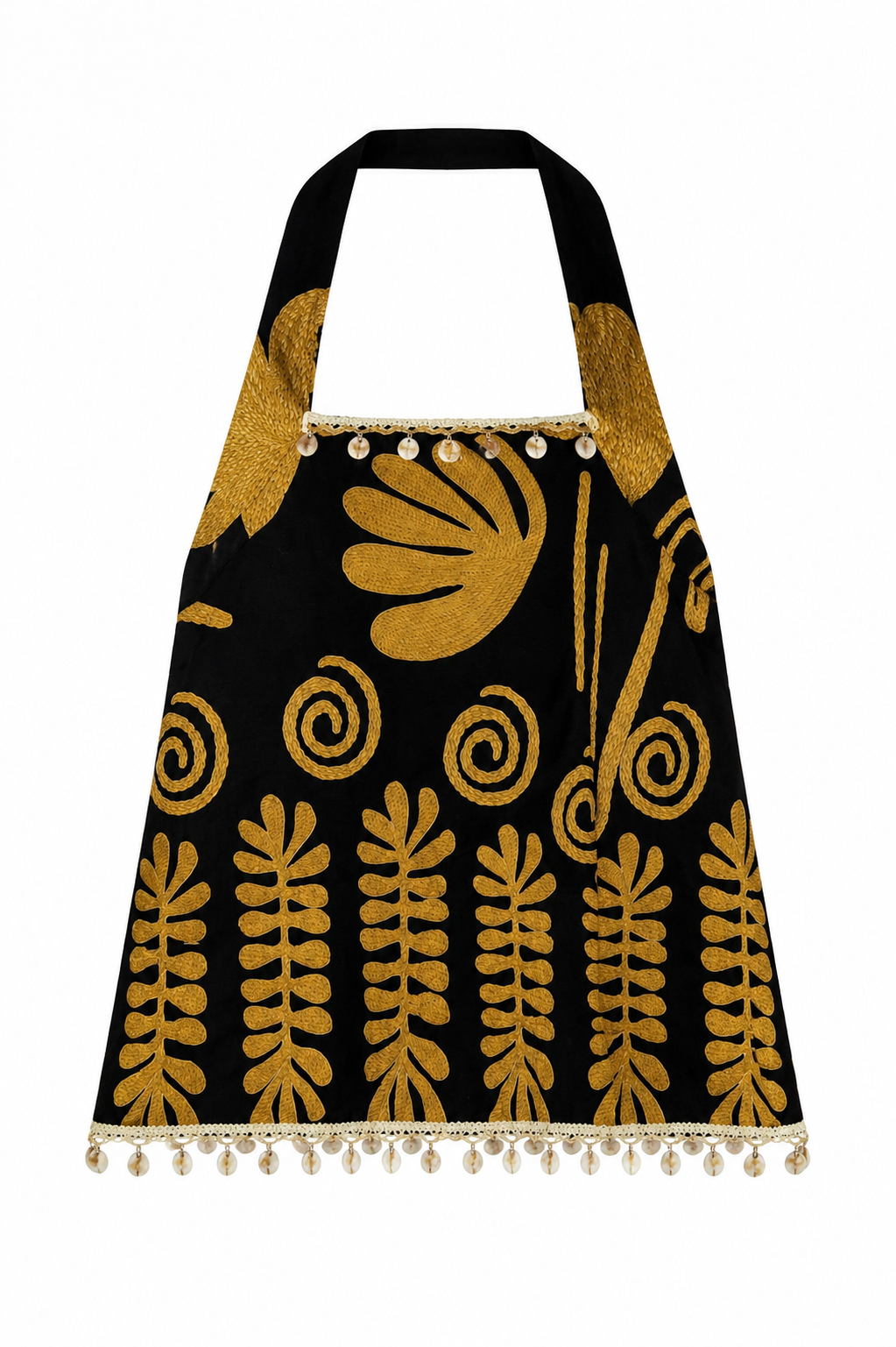 Women’s Boho Embroidered Halter Cami Top with Pom Pom Trim 28023-1