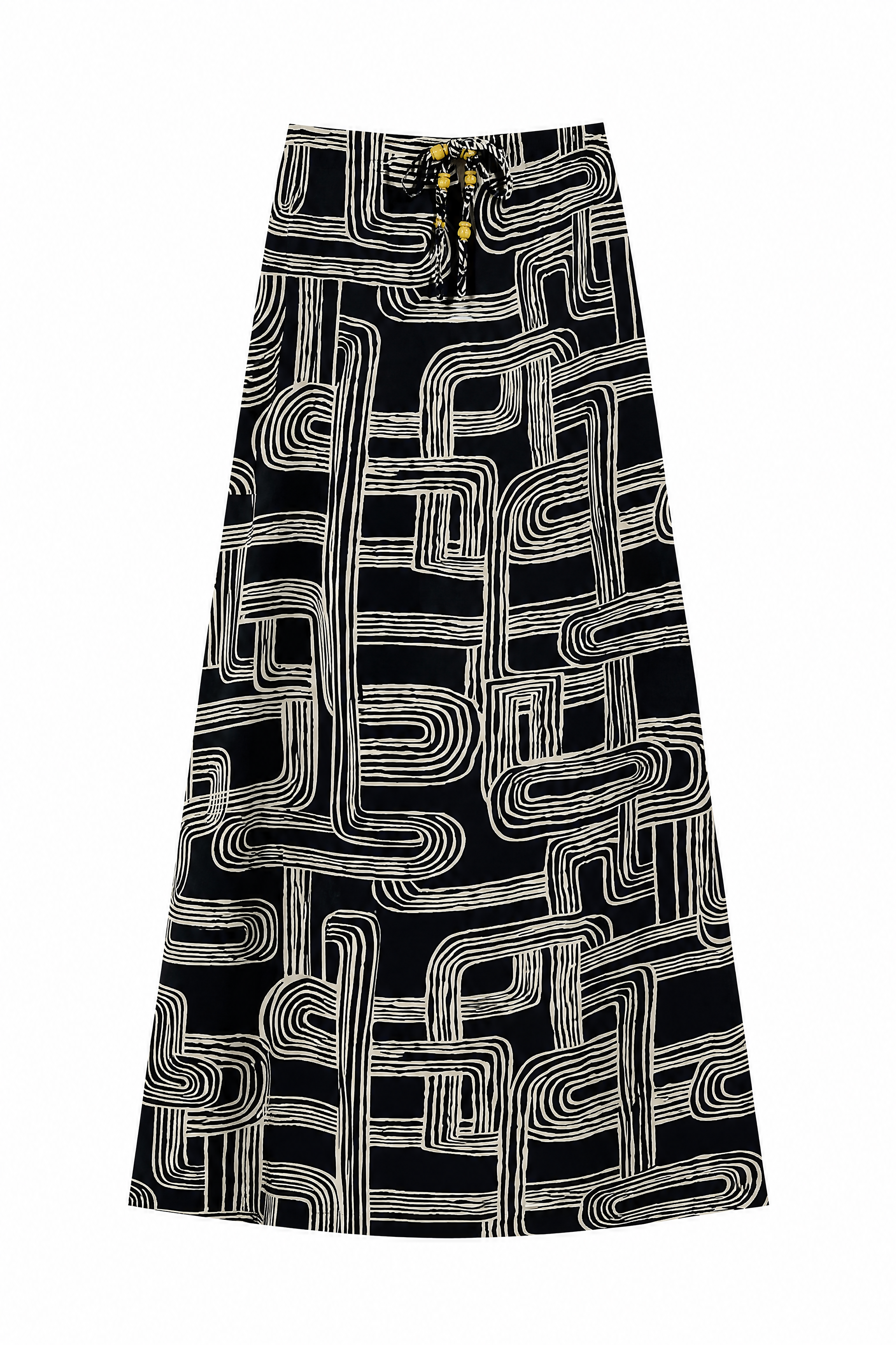 Women’s Geometric Print High Waist A-Line Midi Skirt 28025