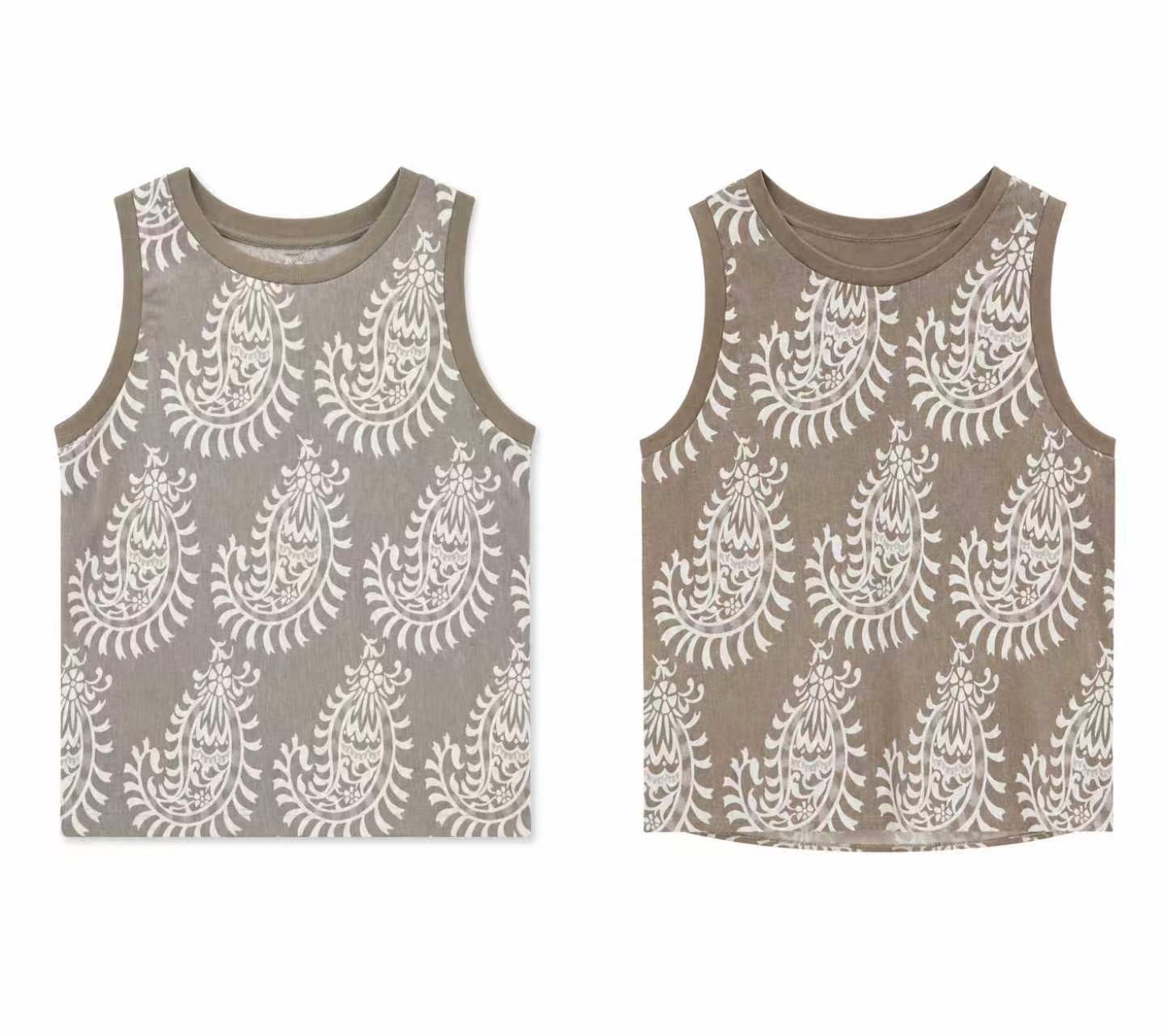 Sleeveless Paisley Print Tank Top, Casual Summer Blouse AN-620075