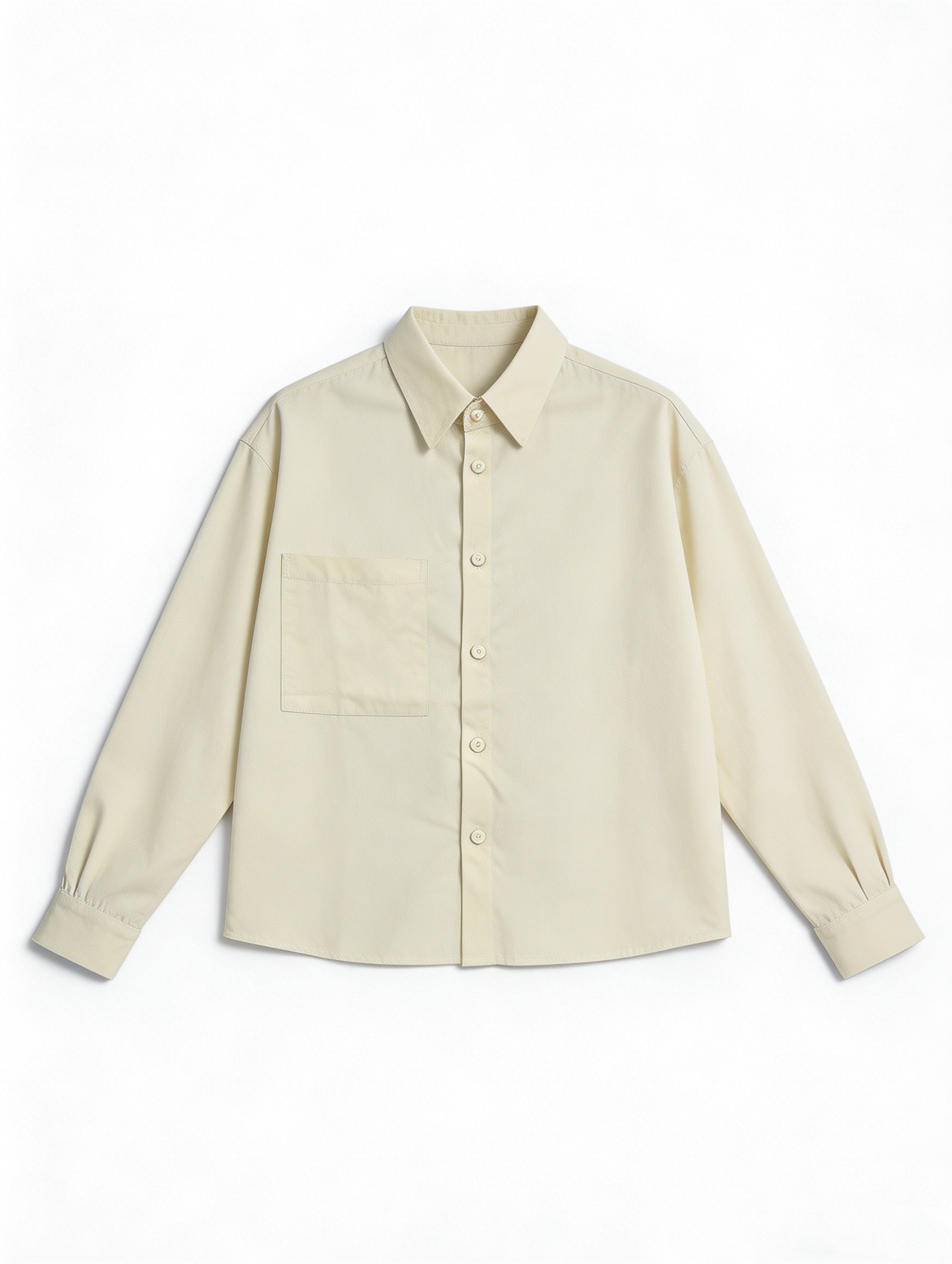 Elegant Fog Grey Relaxed Fit Shirt - Minimalist Workwear Blouse D-42485