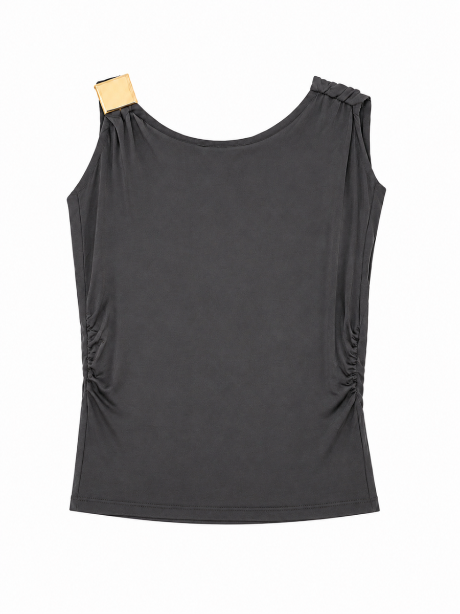 Women Slouchy Off‑Shoulder Long Sleeve Crop Top Casual Loose Fit Boat Neck Blouse A-41951