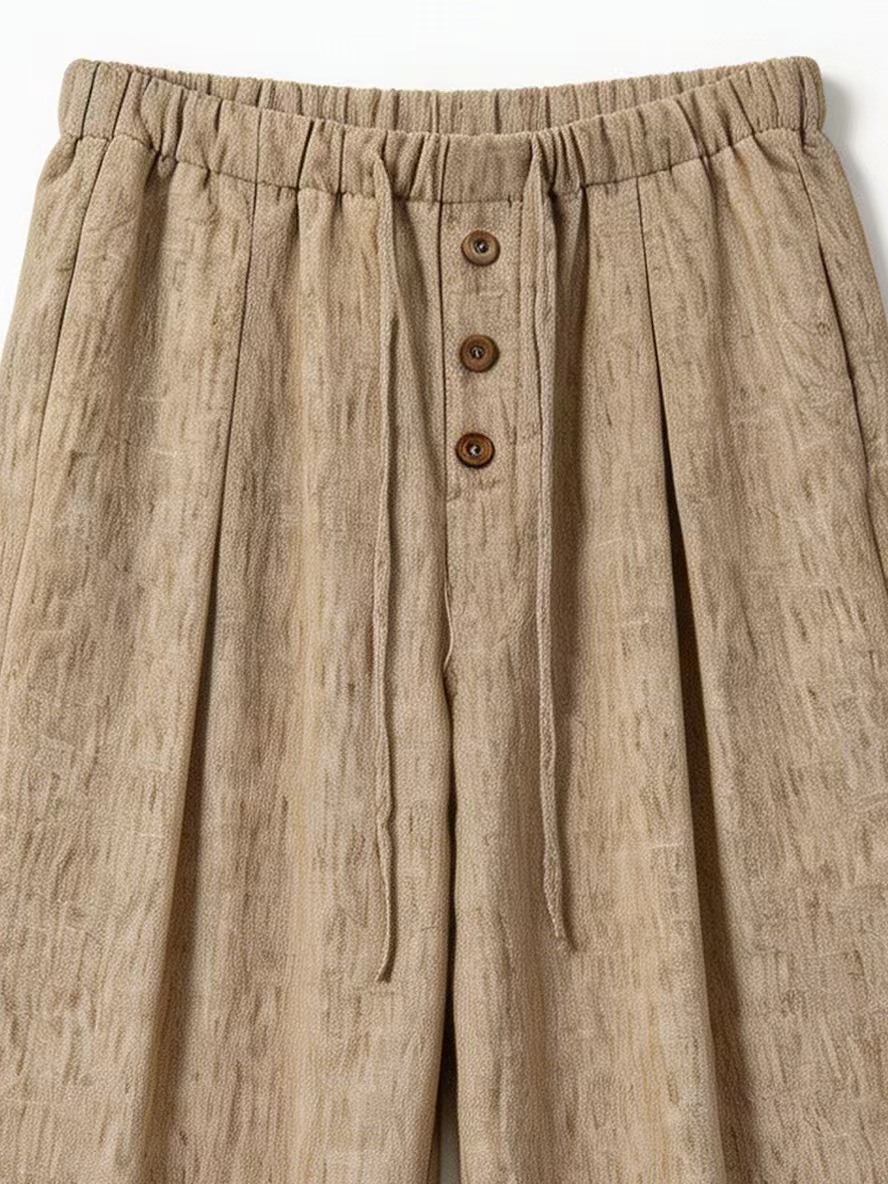 Women’s Casual Linen Elastic Waist Wide Leg Pants AN-760010