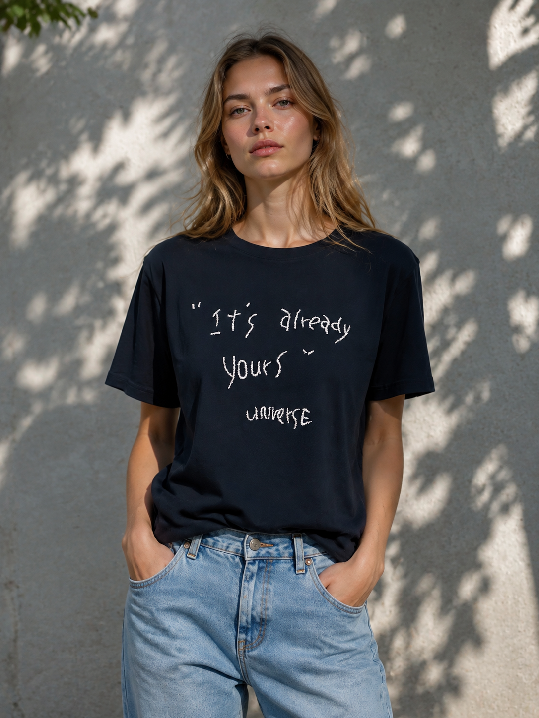 Women's Minimal Slogan Graphic T-Shirt 9100