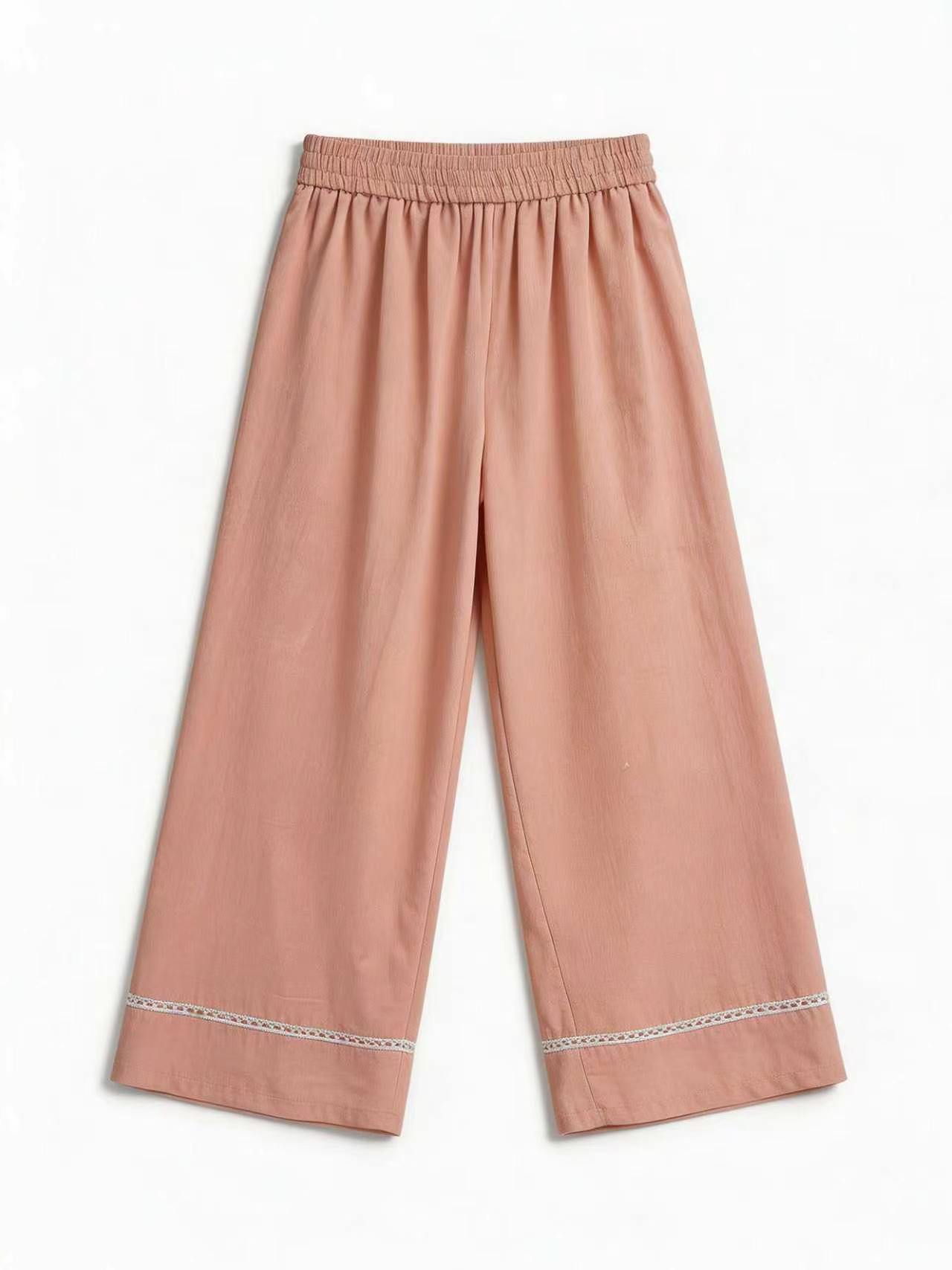 Linen-Blend Embroidered Two-Piece Set AN-750014