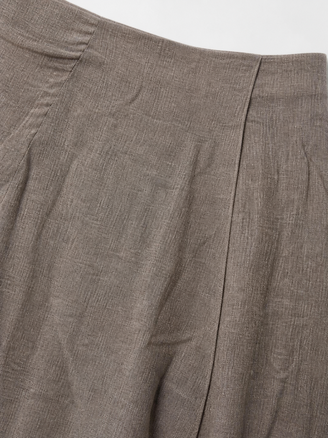 Elegant Irregular Hem Flowy Linen‑Blend Midi Skirt C-42572