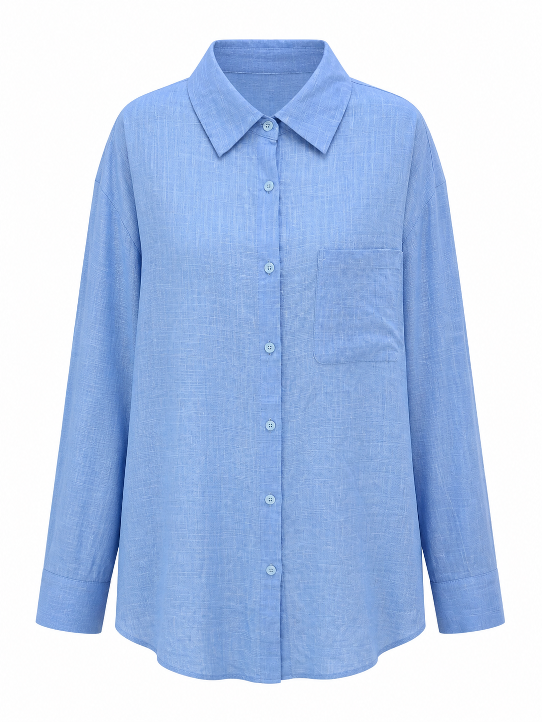 Women’s Oversized Linen Button Down Shirt C-42178