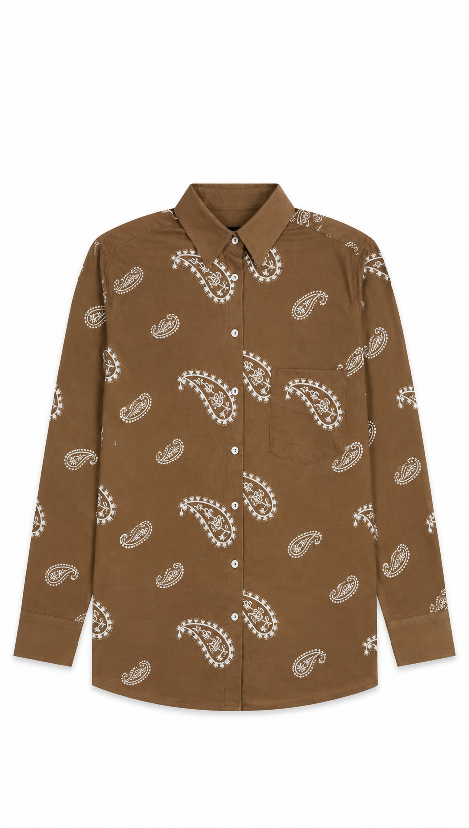 Paisley Embroidered Long-Sleeve Button-Up Shirt AN-121020