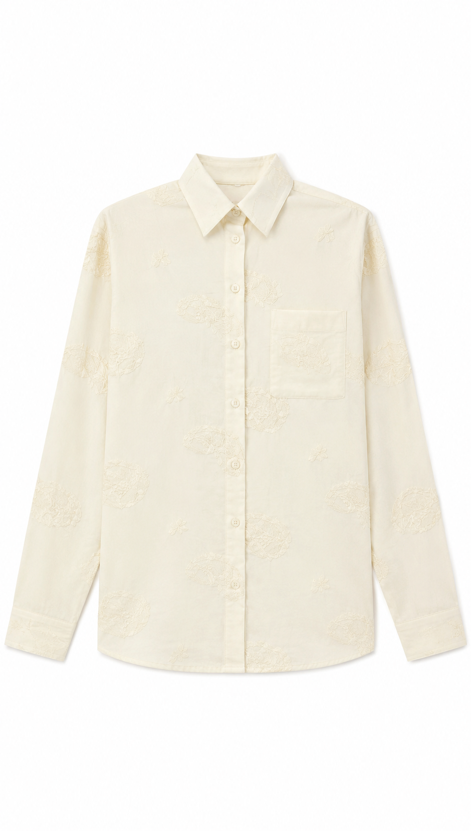 Paisley Embroidered Long-Sleeve Button-Up Shirt AN-121020