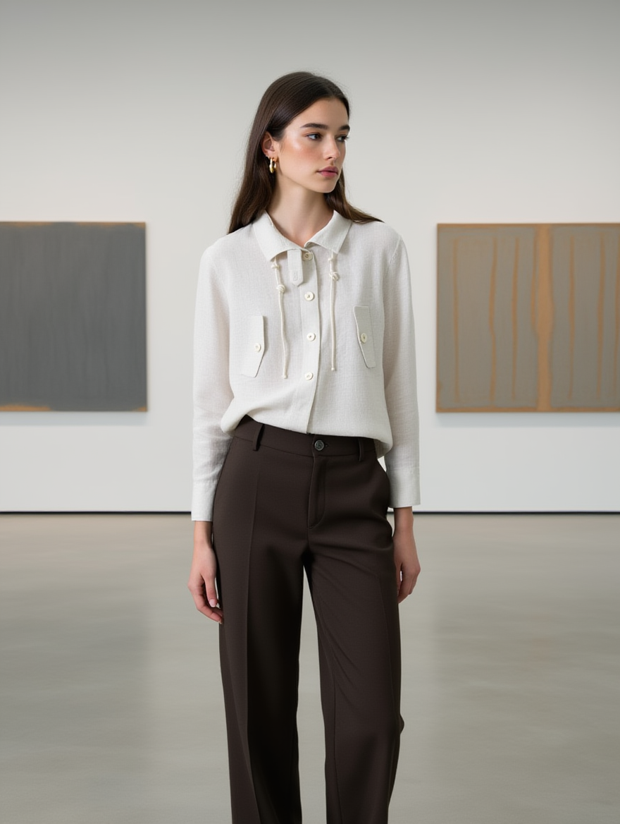 Women’s Linen Blend Drawstring Short Jacket 