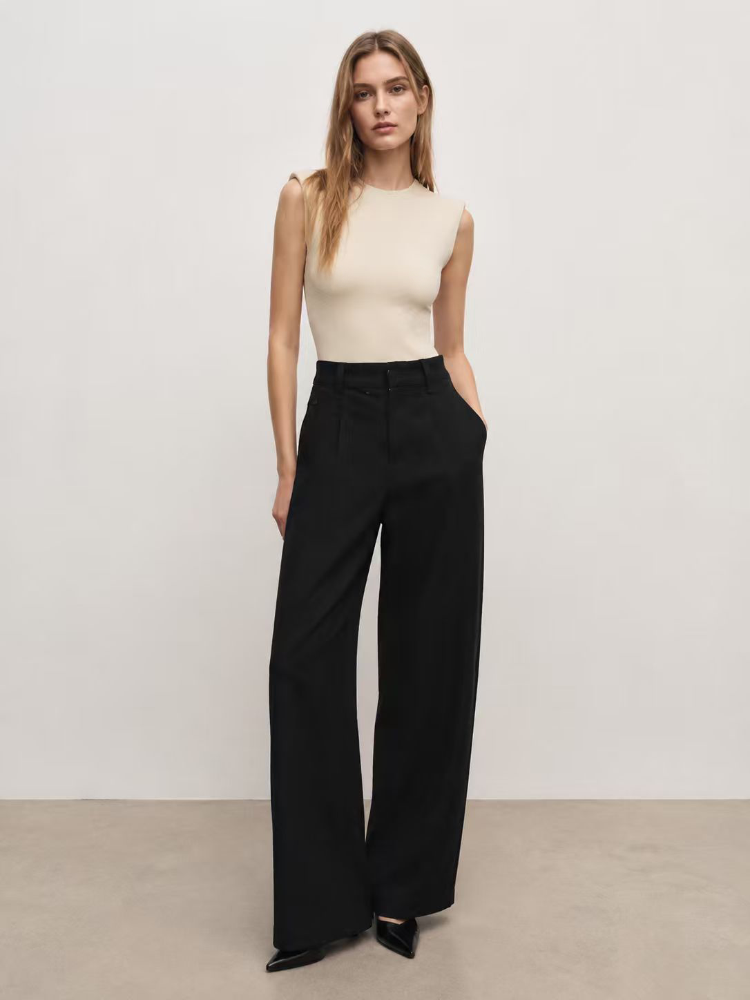Solid Black Straight Leg Jeans for Women High-Rise Versatile Casual Denim Trousers ZY5061