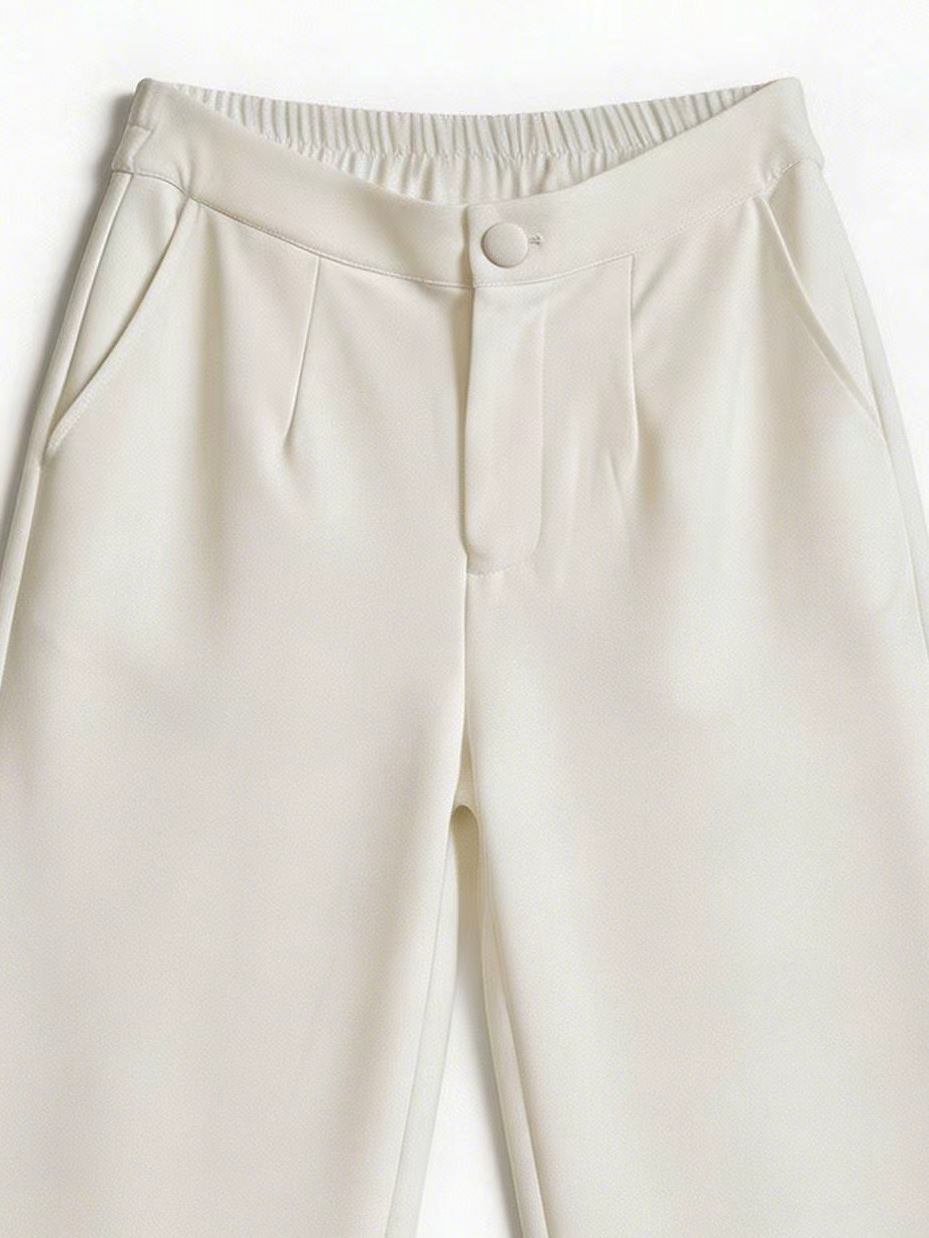Elegant Light Vest & High-Waisted Wide-Leg Pants Set LA-710009