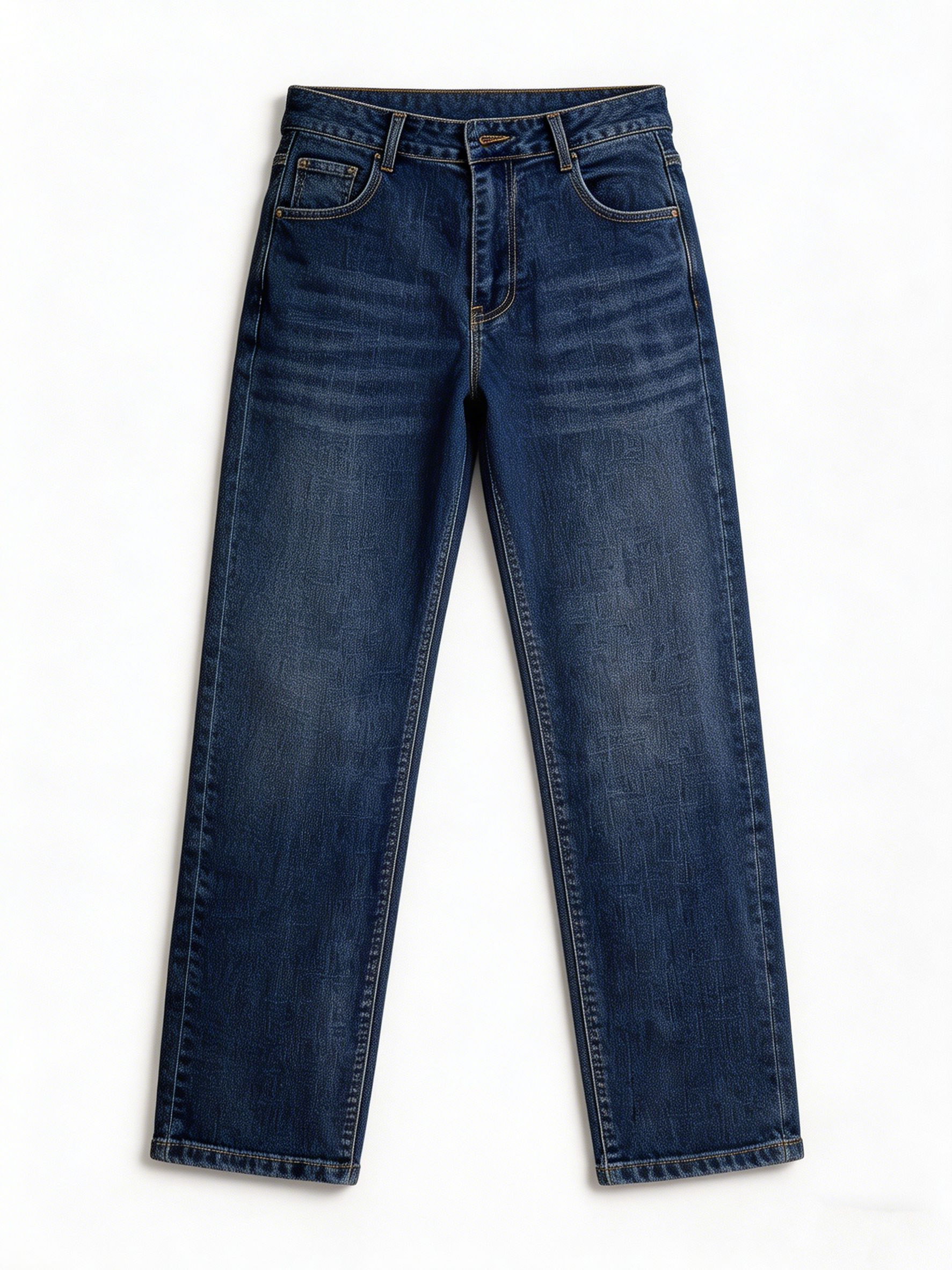 Women's Classic Mid-Blue High Waisted Straight Fit Jeans ZY6063
