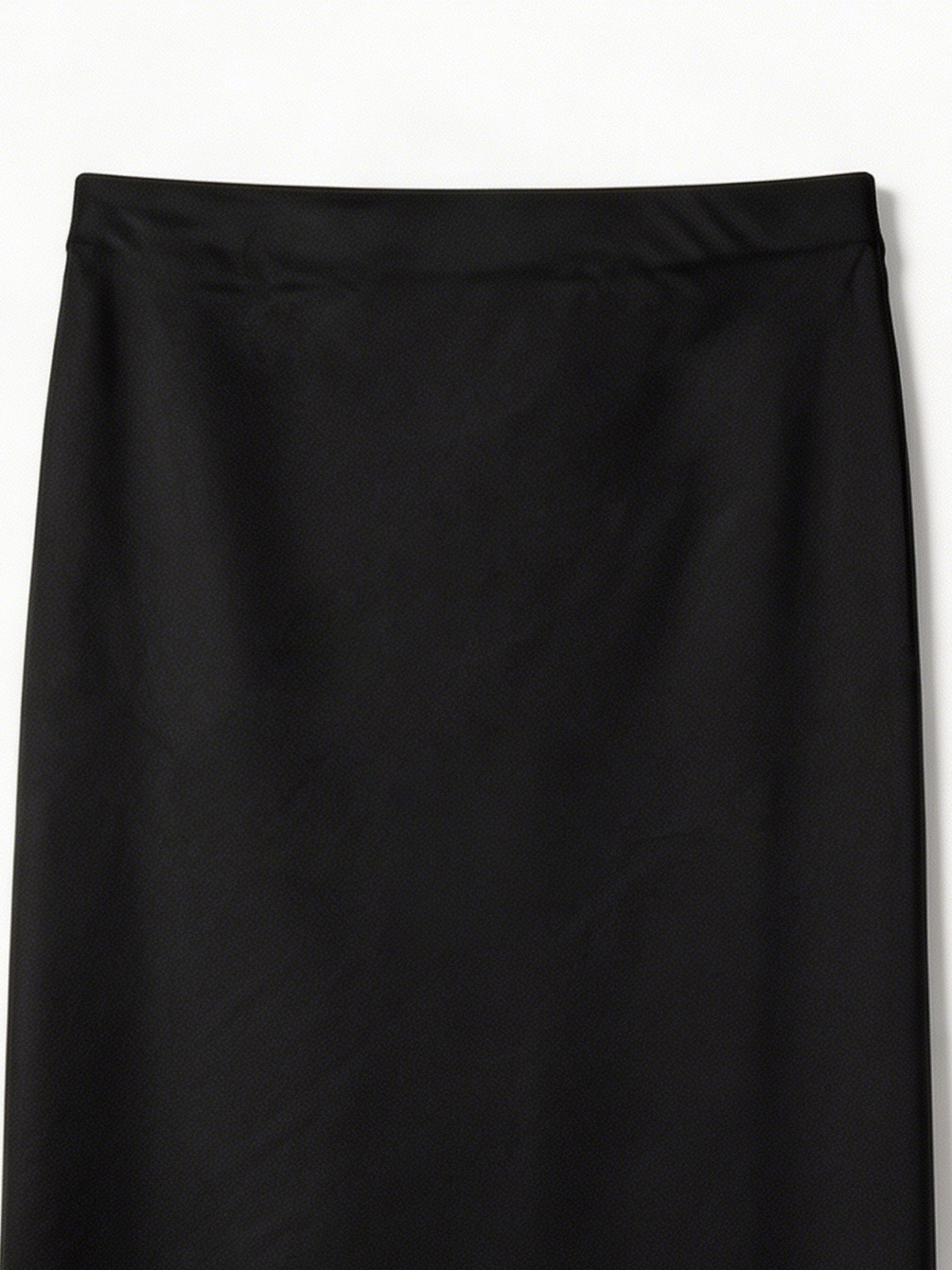 Elegant  Satin Office Skirt - Side Slit Tailored Midi Skirt  AN-710014