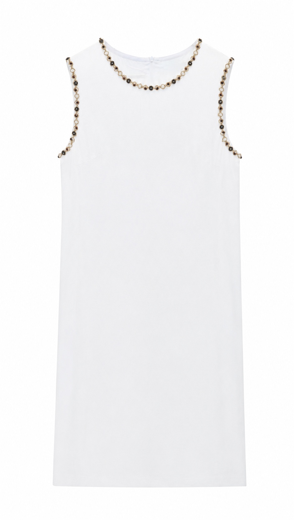 Women’s Sleeveless Top with Beaded Trim AN-680002