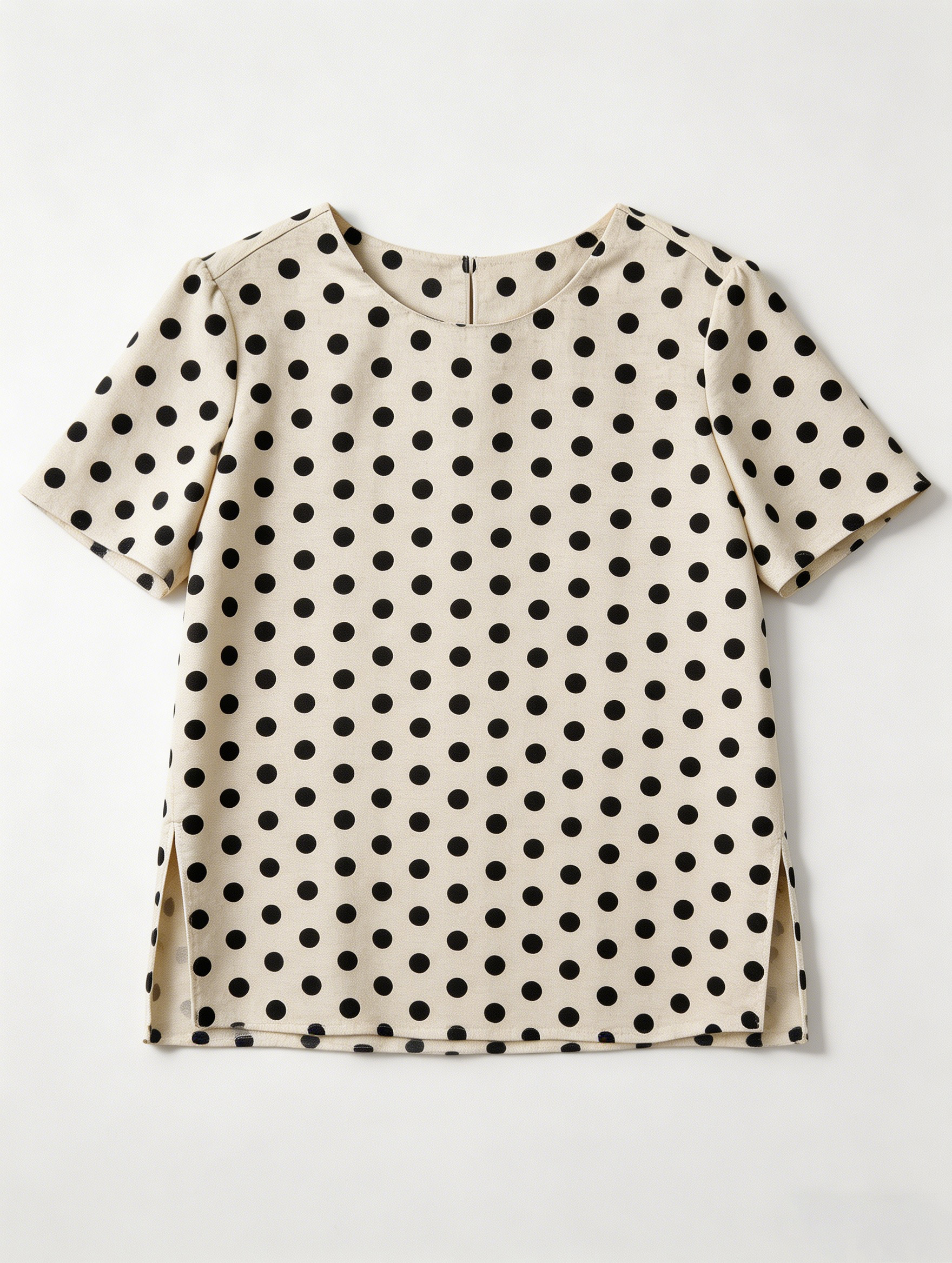 French Style Polka Dot Blouse: Retro Short Sleeve Summer Top C-41804