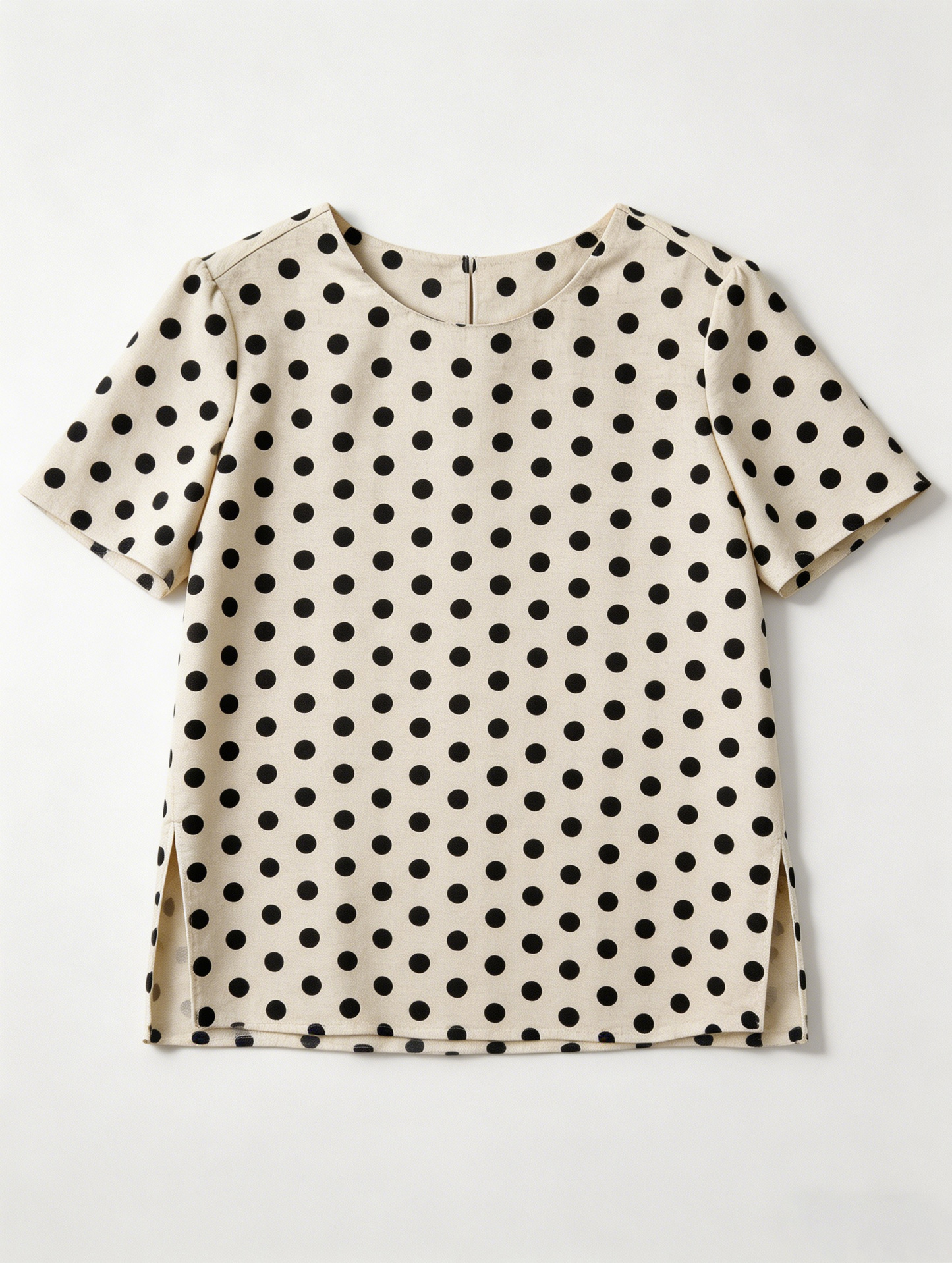 French Style Polka Dot Blouse: Retro Short Sleeve Summer Top C-41804