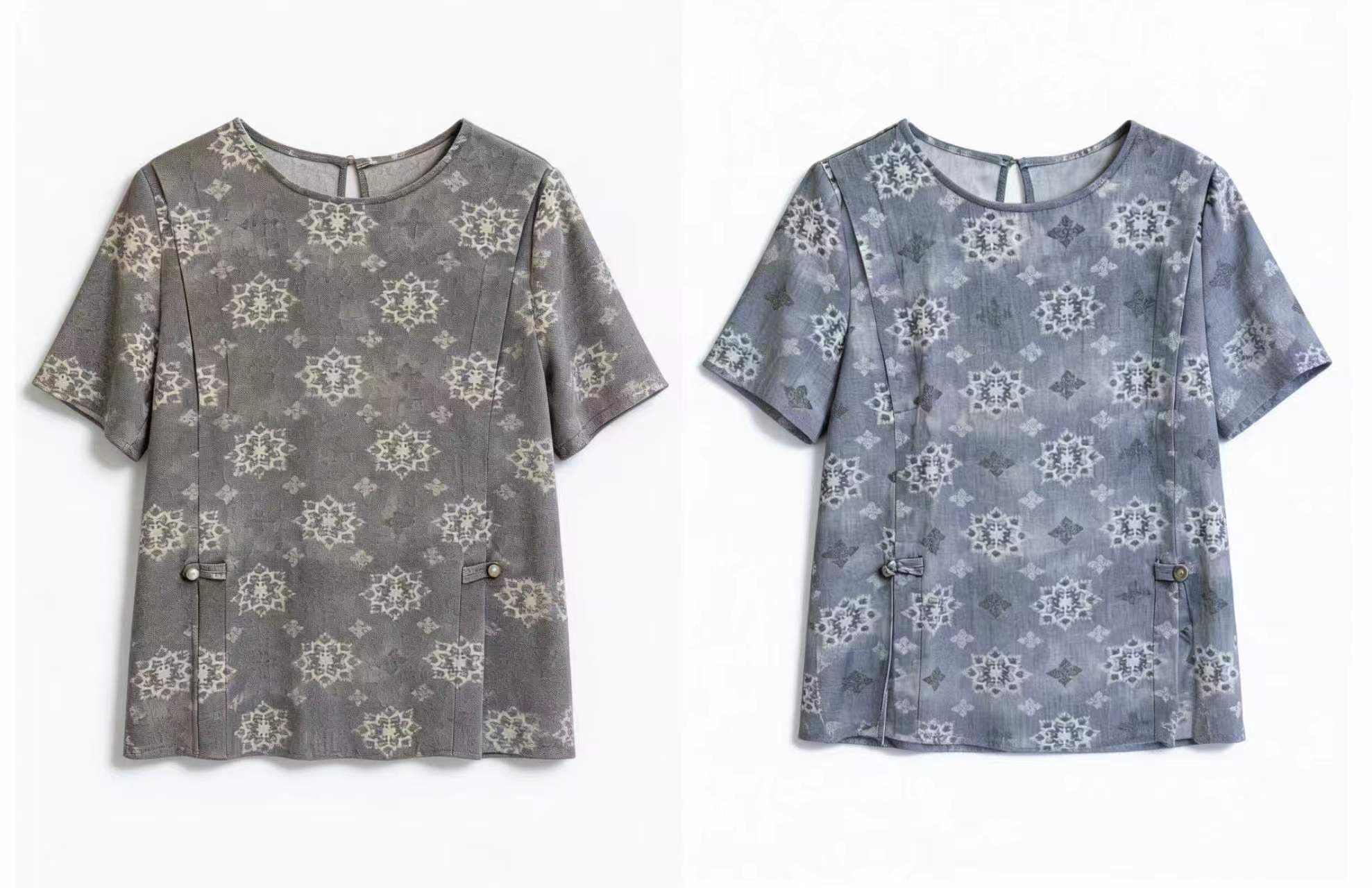 Trending Linen-Blend Jacquard Blouse for Women AN-750006
