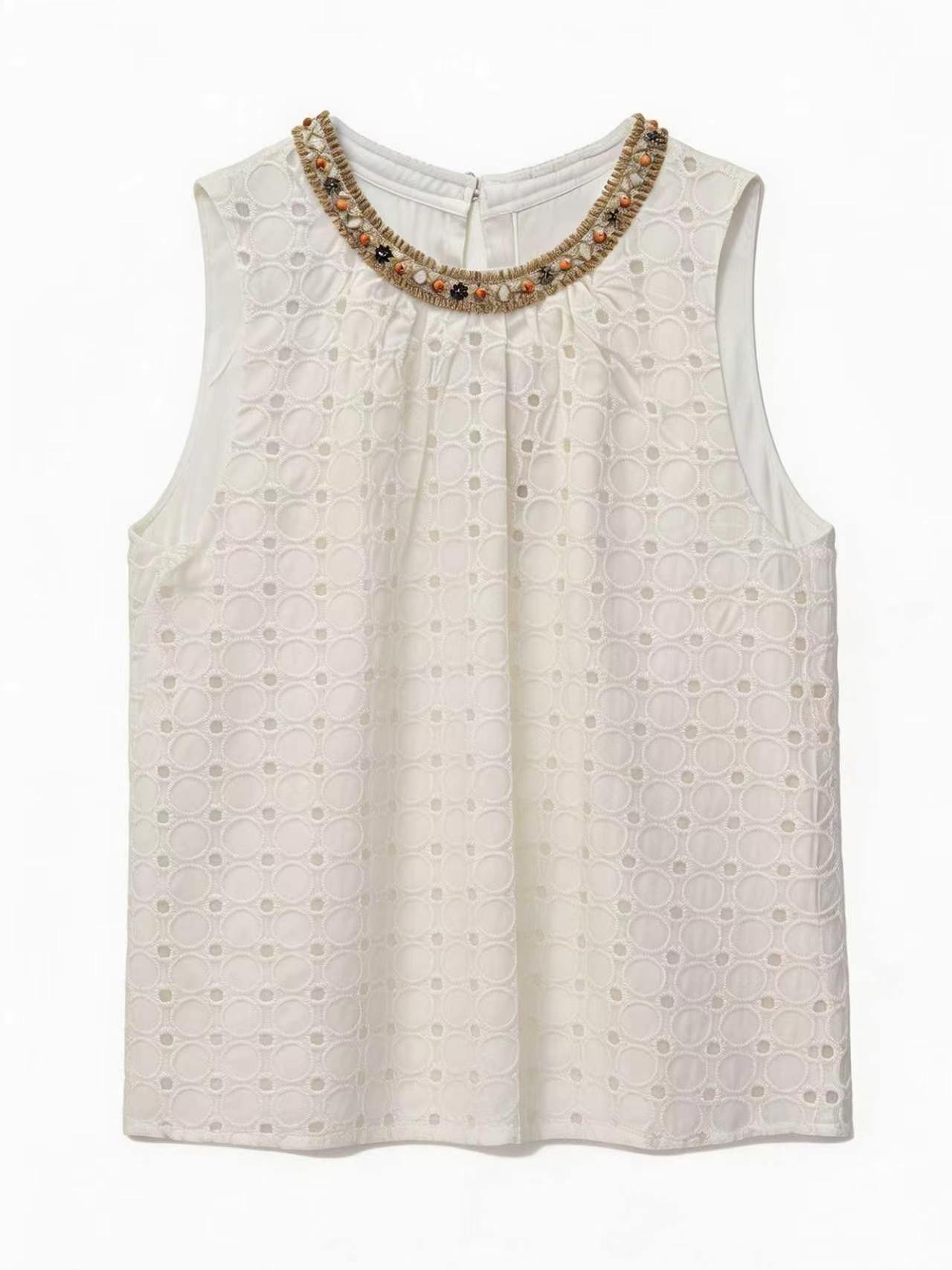  Trending Geometric Embroidered Sleeveless Top for Women AN-710021