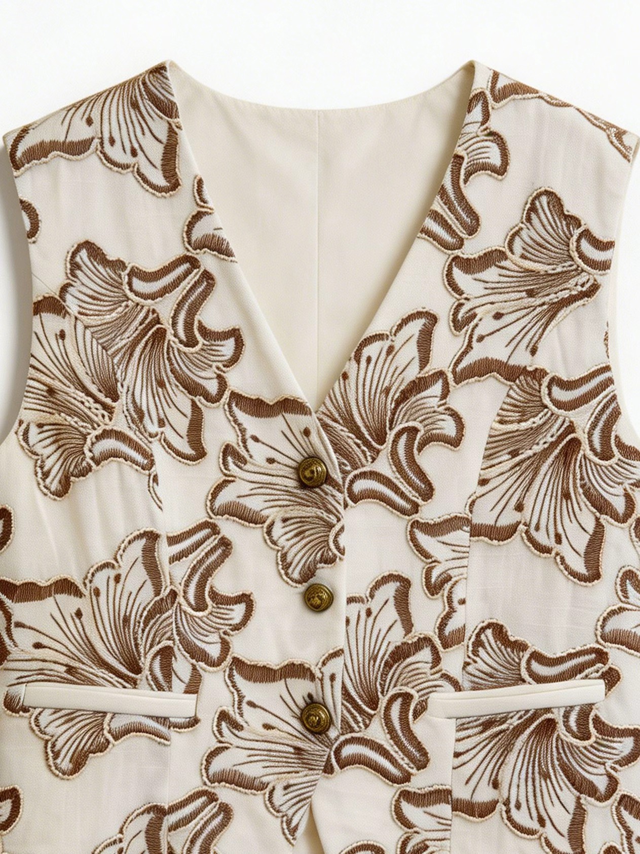 Women's Floral Jacquard Vest  AN-620032
