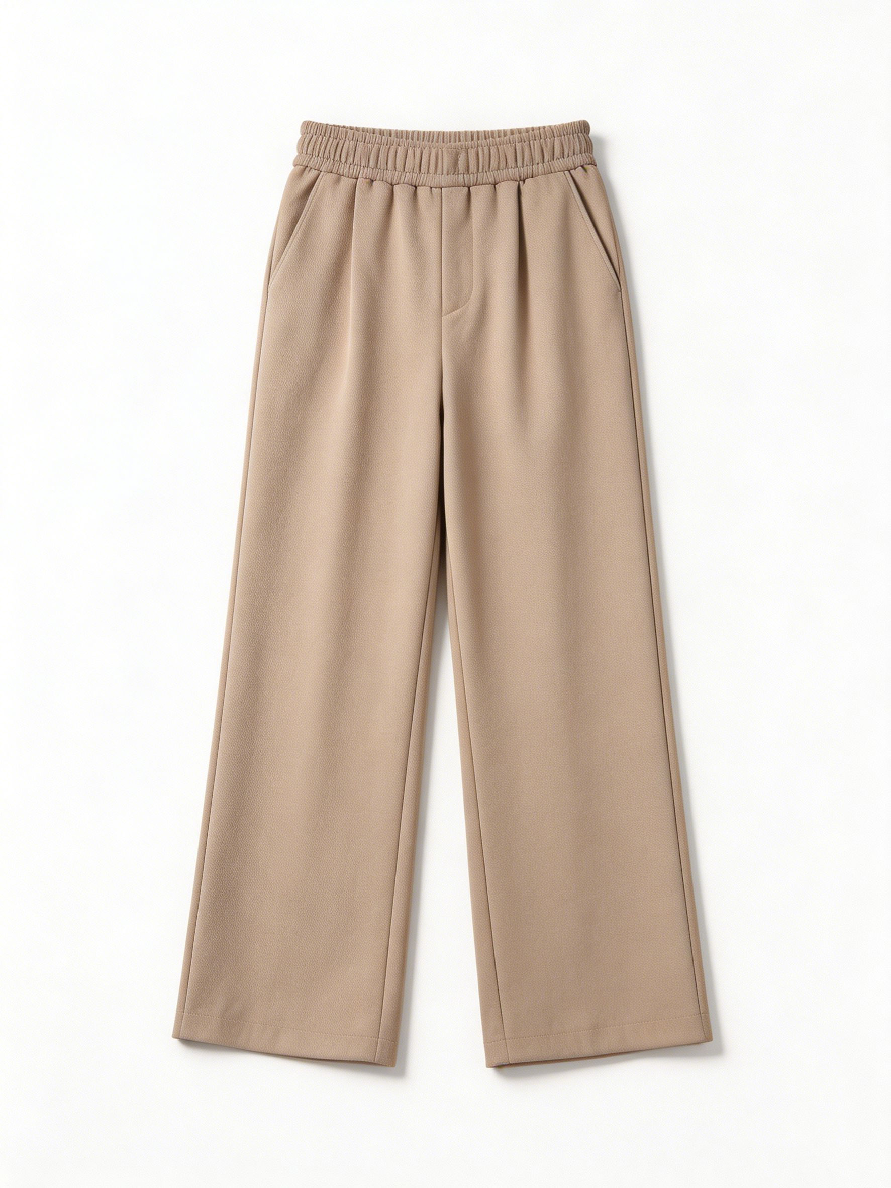 Women's Taupe High-Waist Wide-Leg Sweatpants W-39137