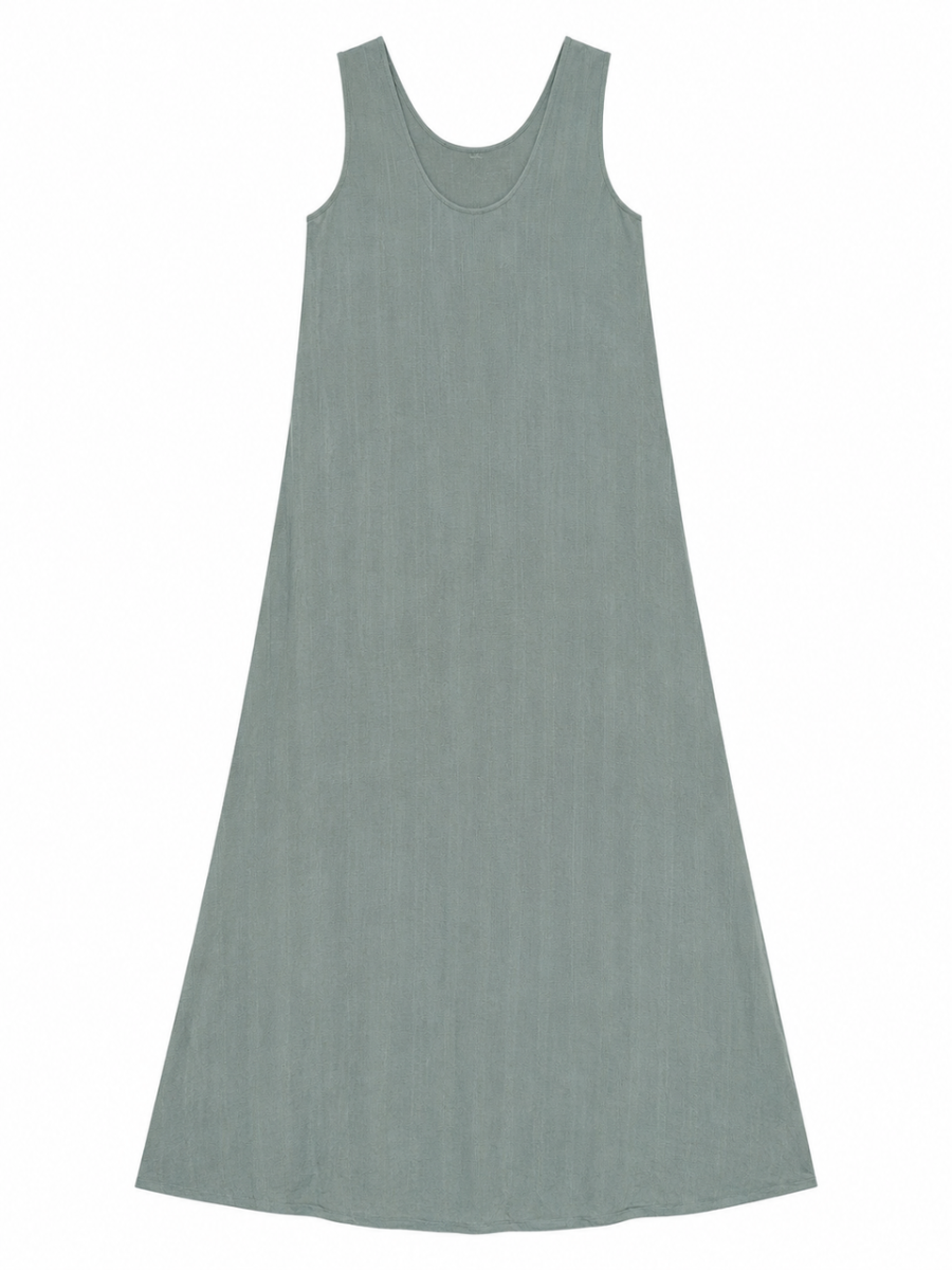 Women Dusty Sage Sleeveless Maxi Dress C-42440