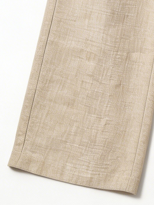 Women's Beige Textured Ruffle Hem Sleeveless Top & Wide Leg Pants Set  A-41587+A411615