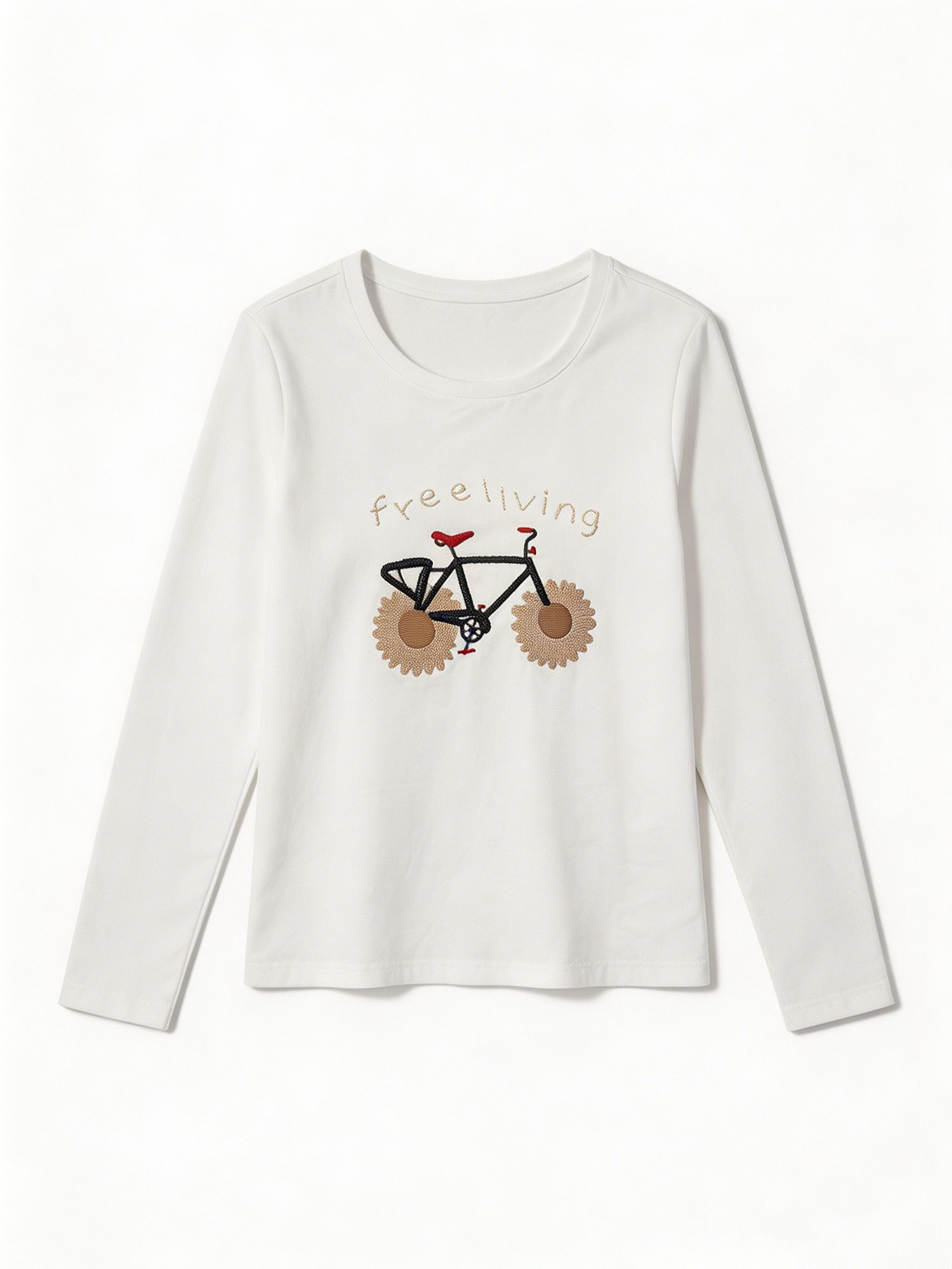 Women’s Bicycle Embroidered Long Sleeve T-Shirt M-43252