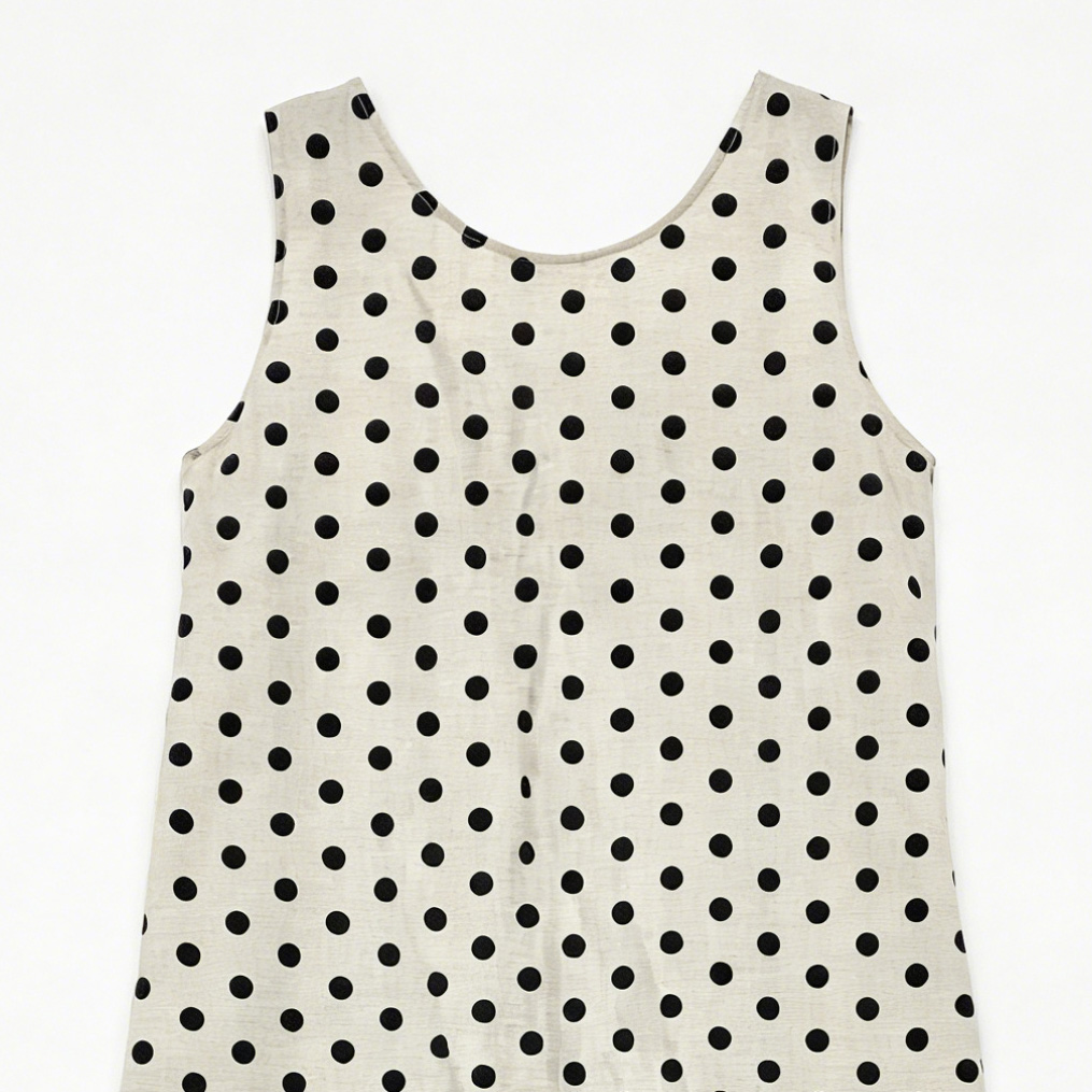 Women’s Casual Polka Dot Dress Wholesale - Sleeveless Summer Maxi C-40015