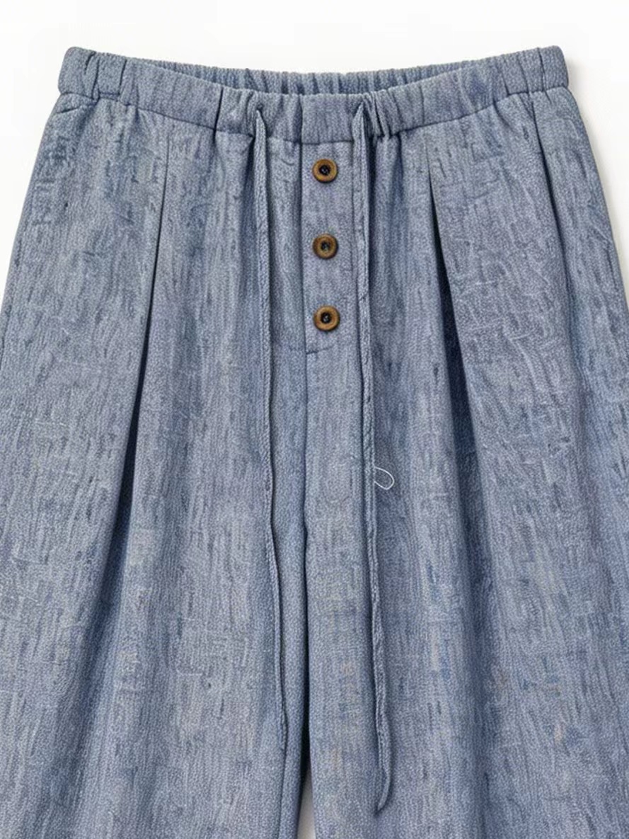 Women’s Casual Linen Elastic Waist Wide Leg Pants AN-760010