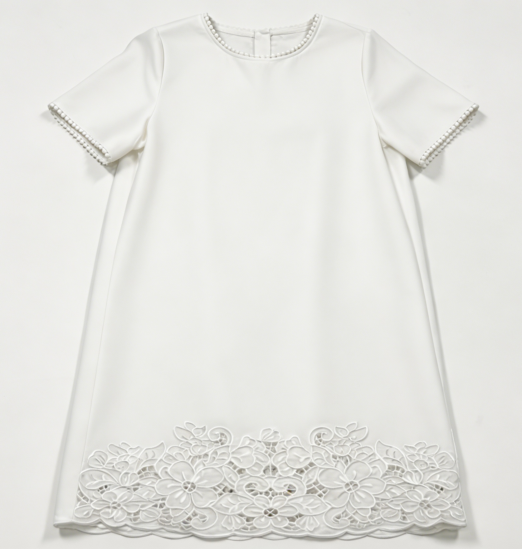 Women's Floral Cut-out Embroidered White Summer Top A-42601