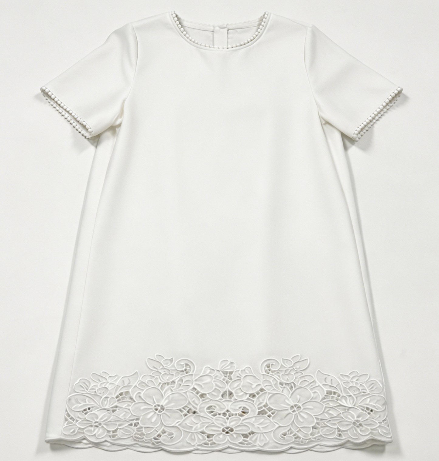 Women's Floral Cut-out Embroidered White Summer Top A-42601