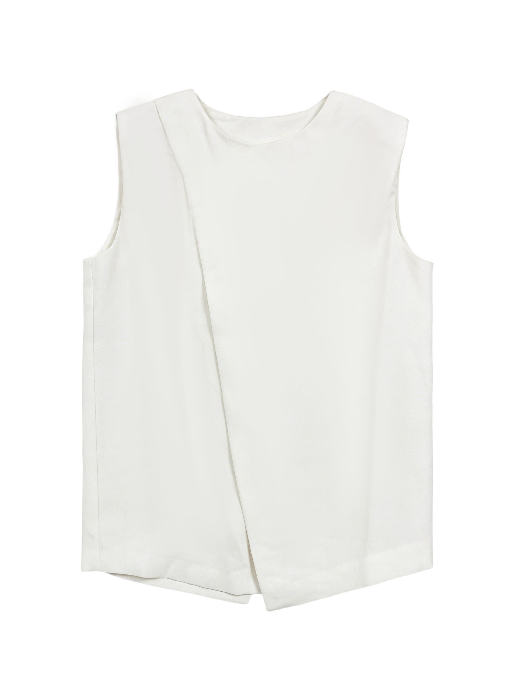 Elegant White Office Vest - High Neck Sleeveless Blazer Vest  S-2529 