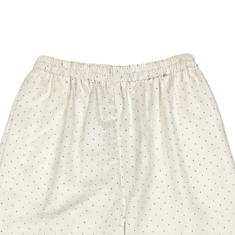 Elegant White Glitter Wide Leg Pants - Casual Rhinestone Embellished Trousers  C-355966