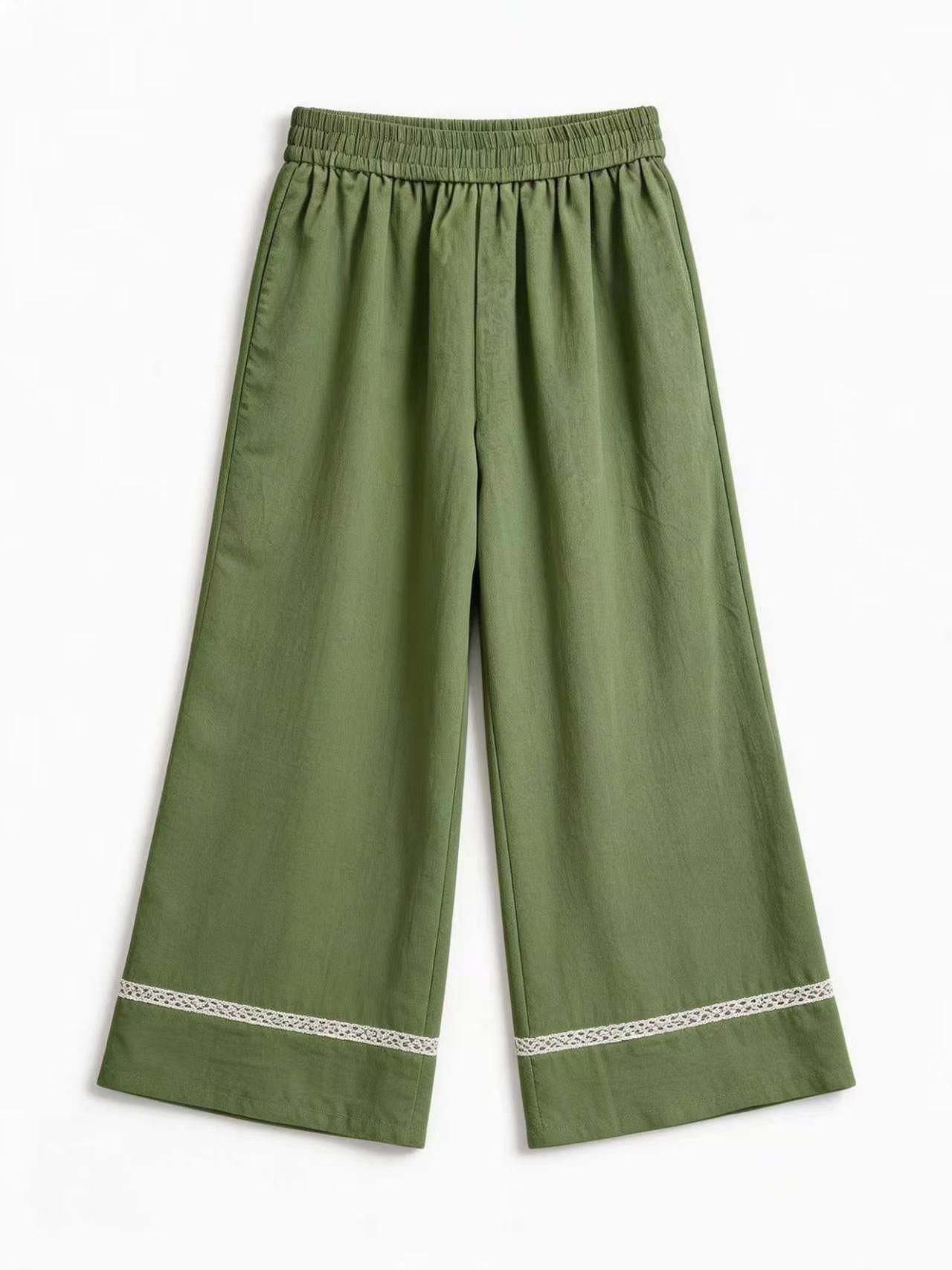 Linen-Blend Embroidered Two-Piece Set AN-750014