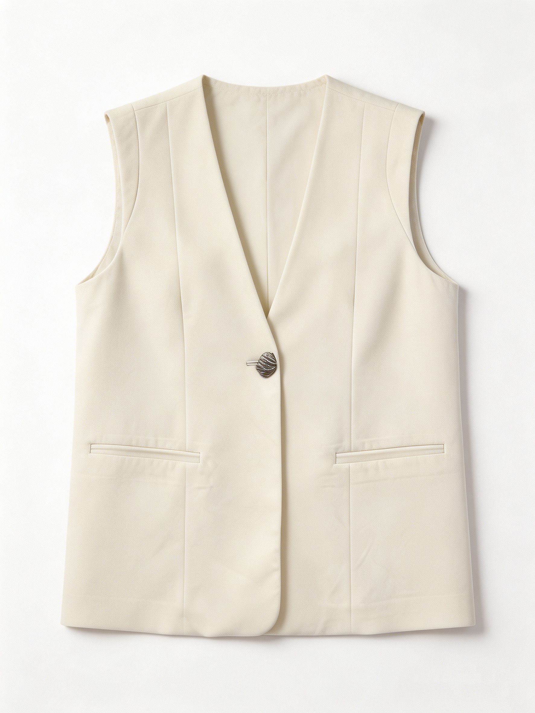 Women’s Minimalist Longline Sleeveless Blazer Vest C-41358