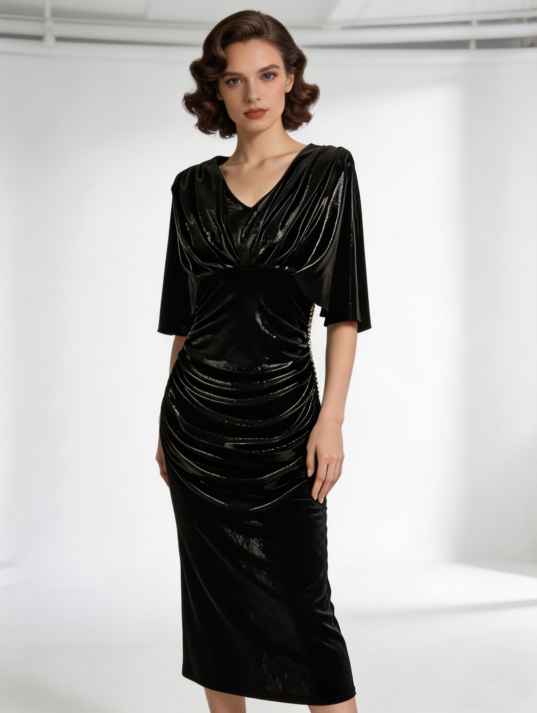 Strapless Satin Bodycon Mini Dress – Elegant Evening Party Dress 40964