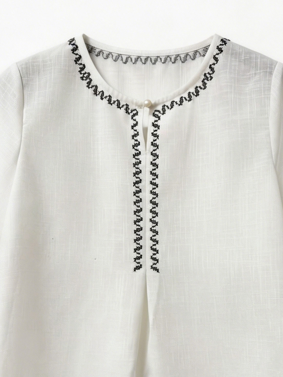 Women’s Boho Embroidered Short Sleeve Tunic Blouse D-42303