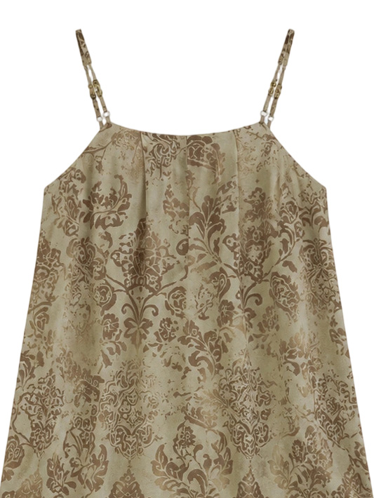 Women's Brown Paisley Print Cami Maxi Dress C-43039